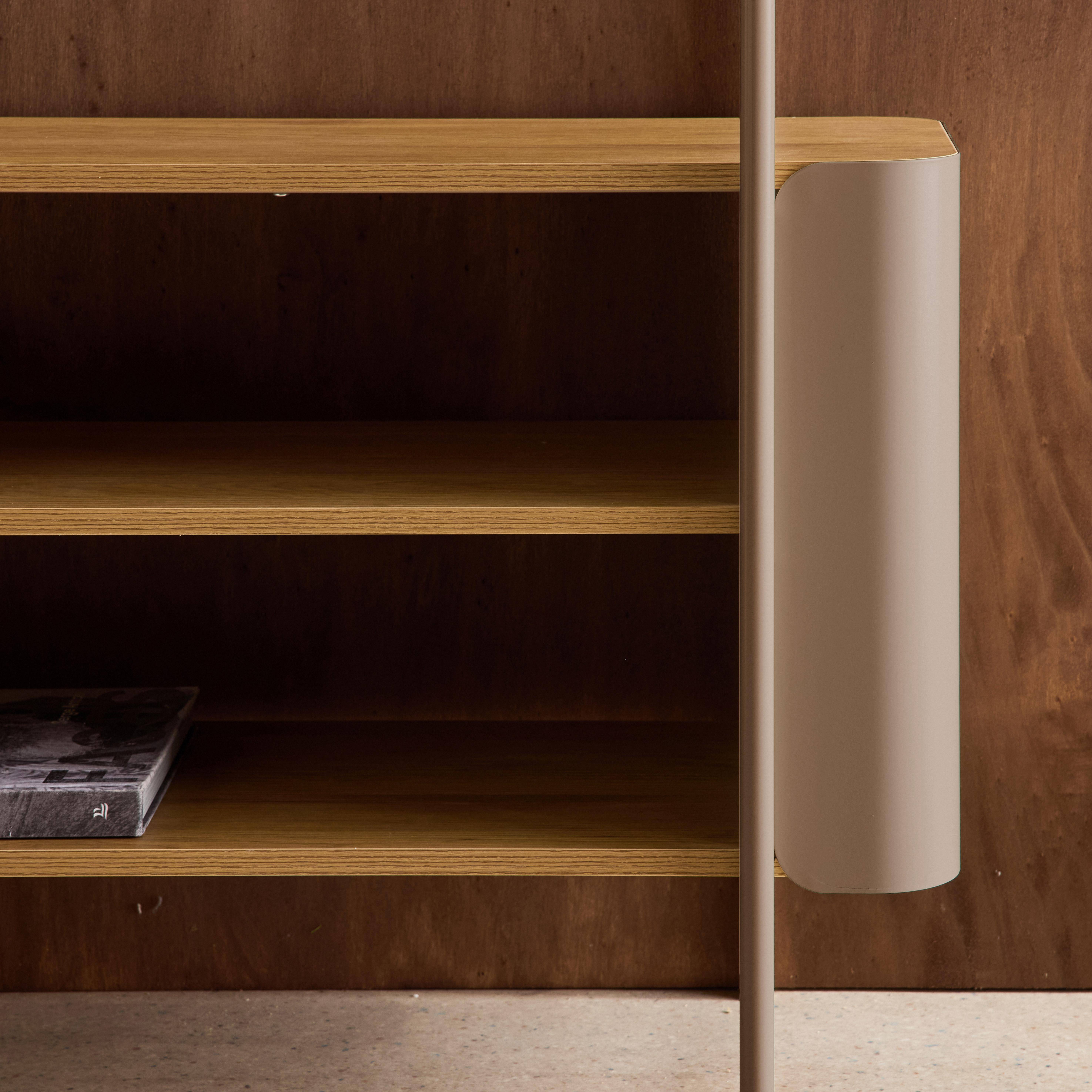 Estantería biblioteca de metal curvado y decoración de madera, 6 niveles Marrón - 80x33.8x172 cm,sweeek,Photo5