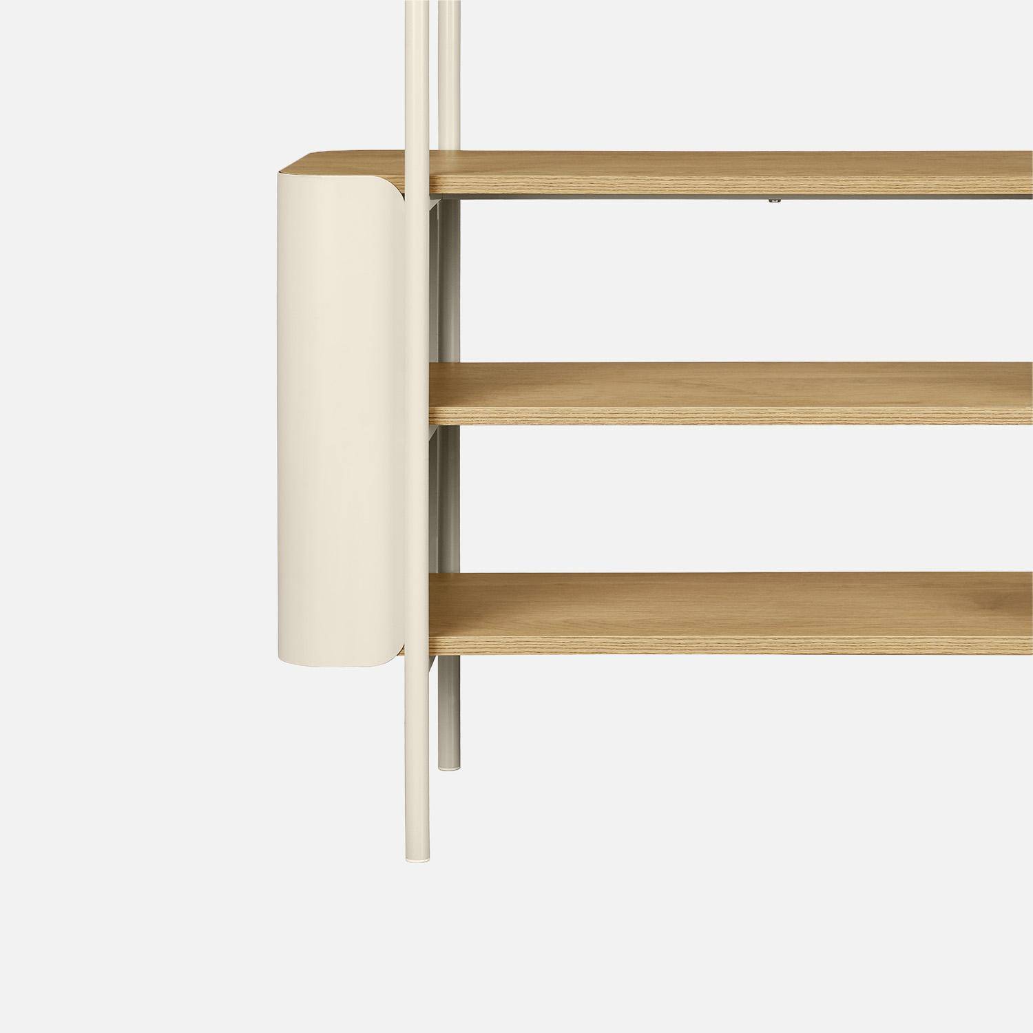 Etagère bibliothèque métal courbé et décor bois 6 niveaux beige - Molto,sweeek,Photo4