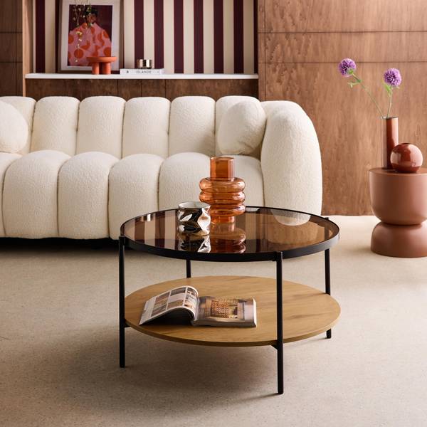 Runder Couchtisch mit doppelter Platte| sweeek