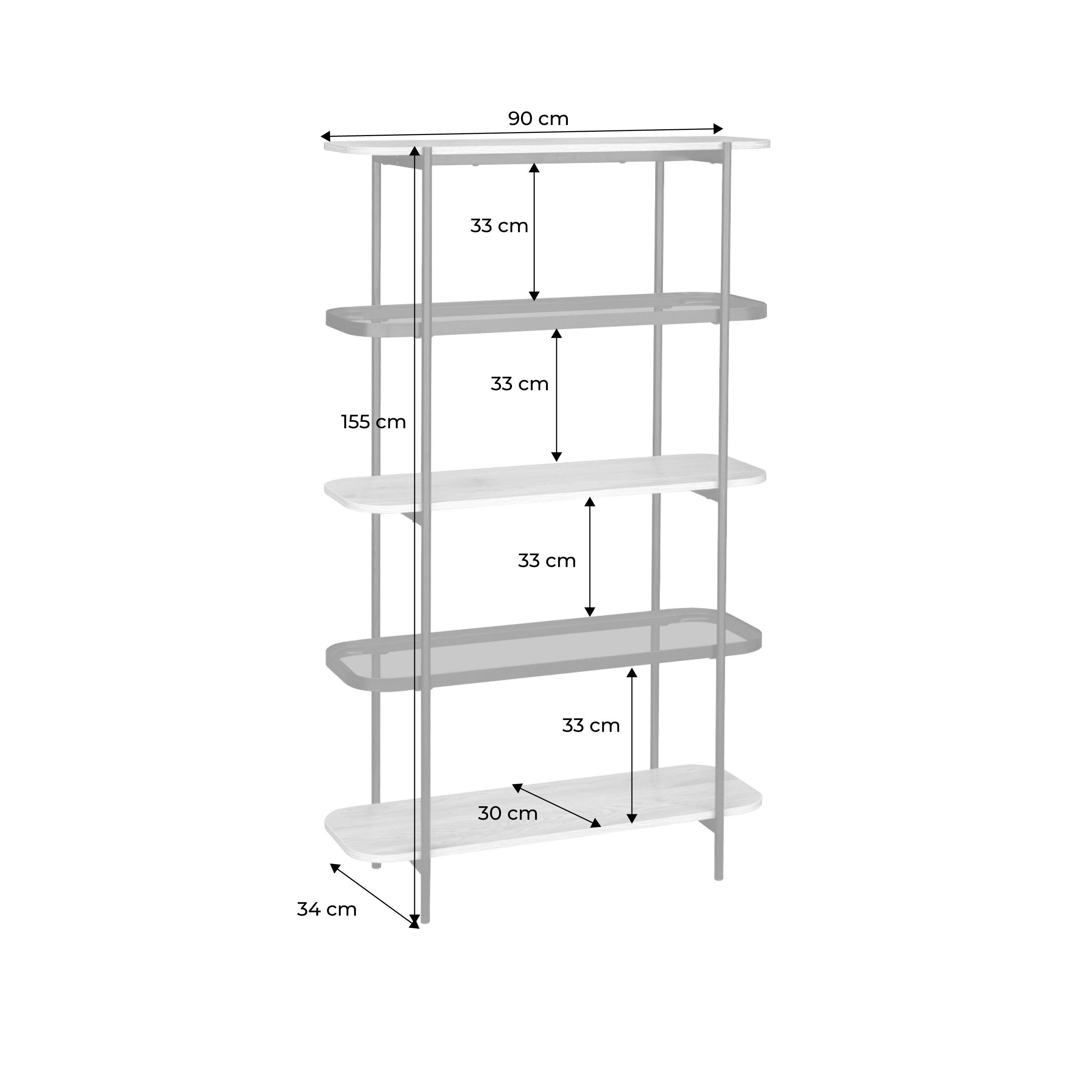 Libreria angolare a 5 livelli, 20 × 20 × 120 cm, in legno MDF (bianco