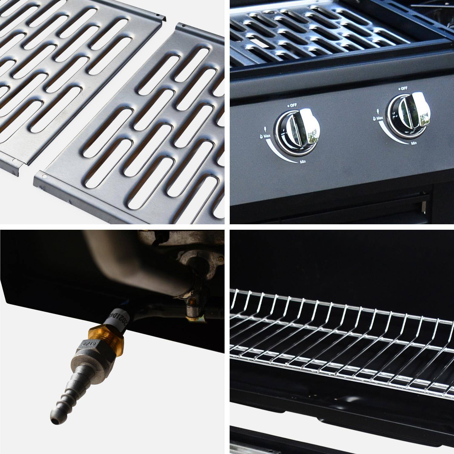 Barbecue a gas con 3 bruciatori e 1 bruciatore laterale Nero - 117.2x43.5x103 cm Photo7