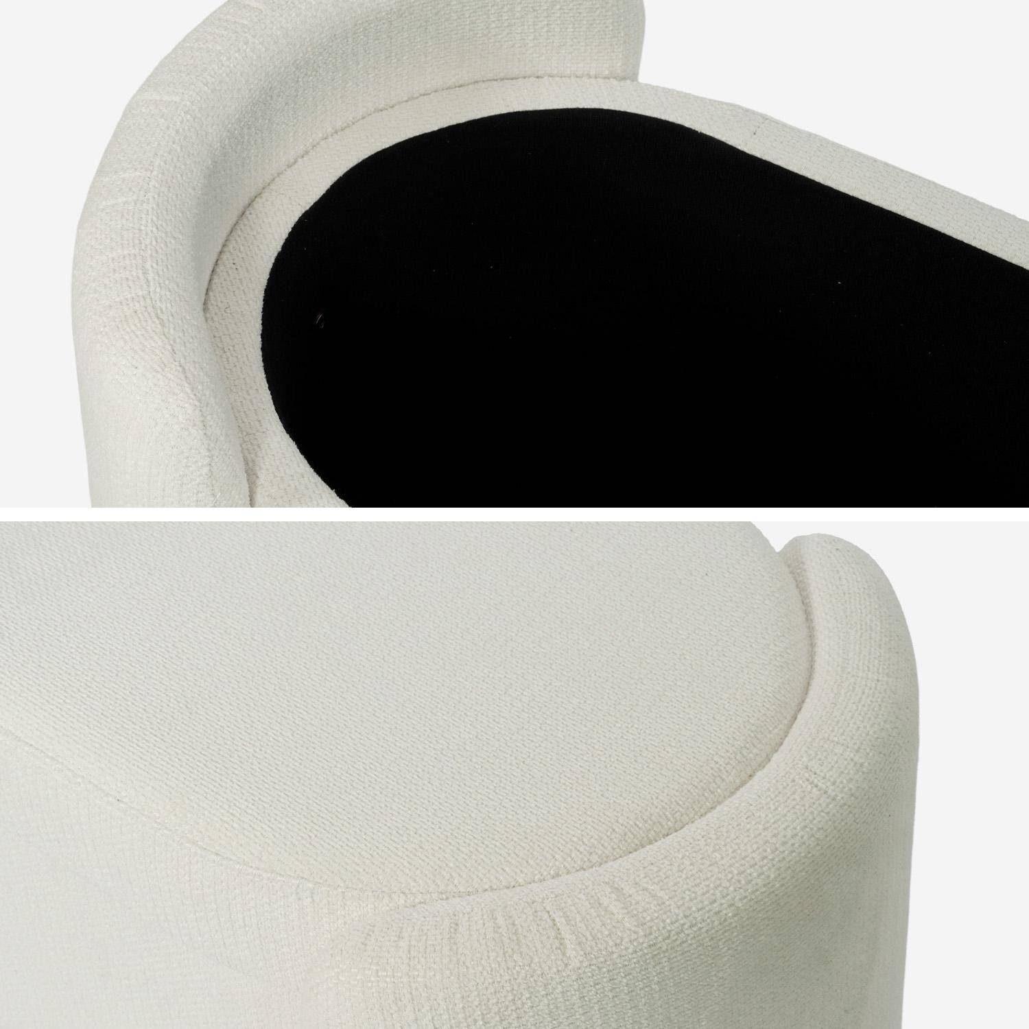 Banc coffre, bout de lit contemporain tissu blanc, L 110 x P 42 x H 45cm - Kalo Photo4