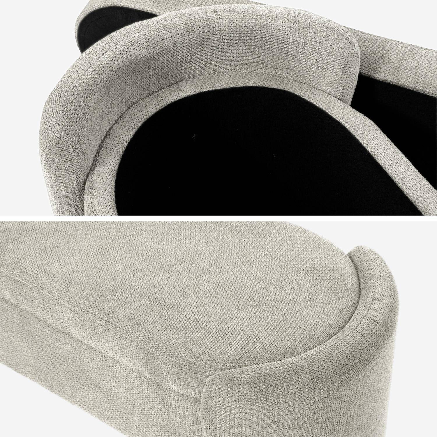 Banc coffre, bout de lit contemporain tissu gris clair, L 110 x P 42 x H 45cm - Kalo Photo4