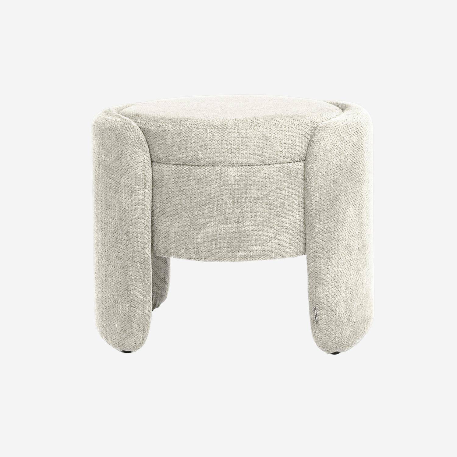 Tabouret coffre contemporain tissu gris clair, L 53 x P 43 x H 45cm - Kalo Photo2