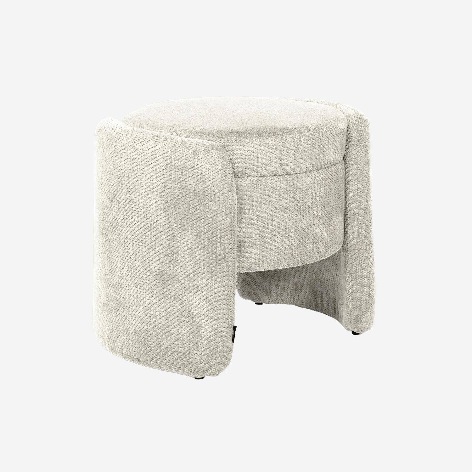 Tabouret coffre contemporain tissu gris clair, L 53 x P 43 x H 45cm - Kalo,sweeek,Photo1