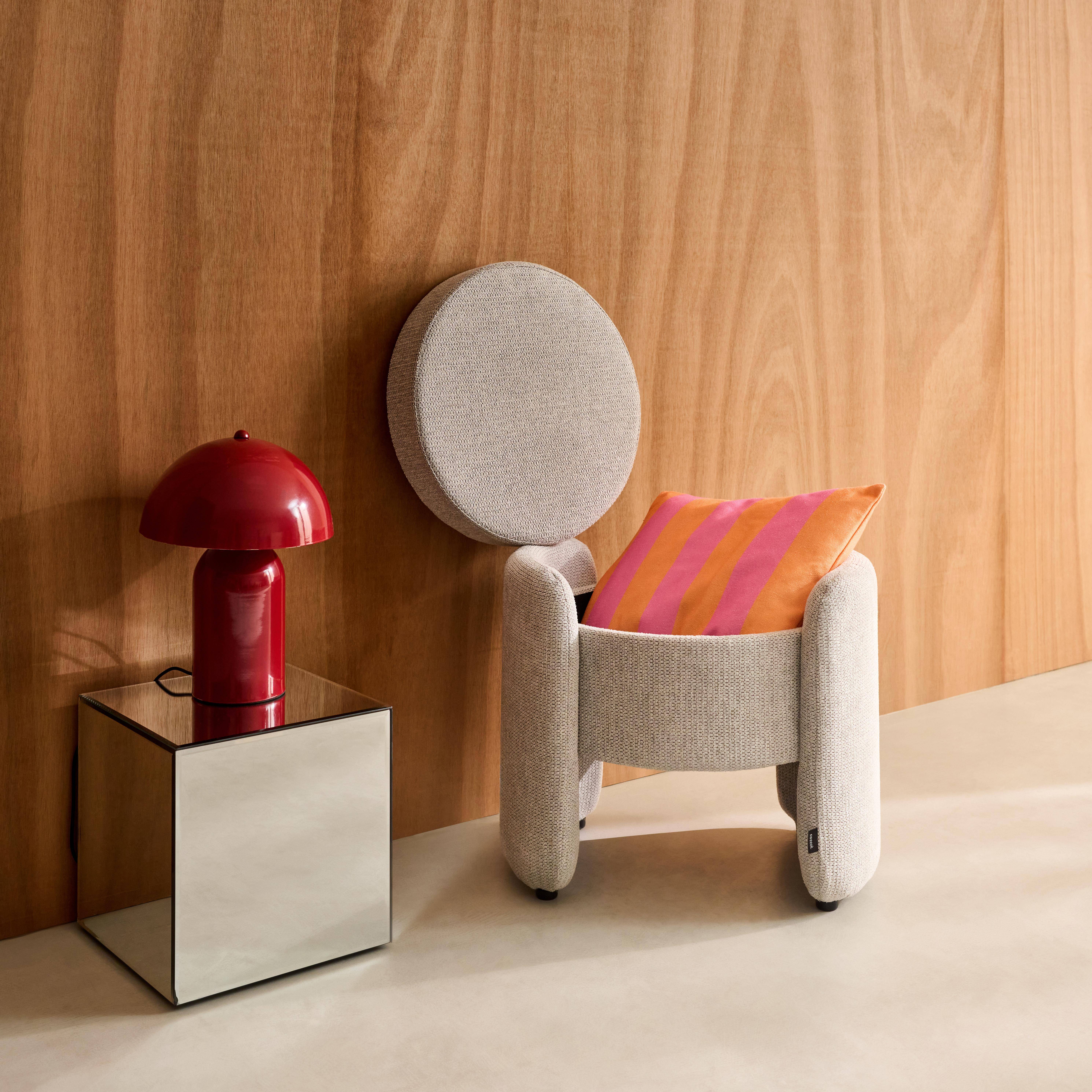 Sgabello contenitore contemporaneo in tessuto, Kalo, Grigio chiaro, 53x43x45 cm Photo3