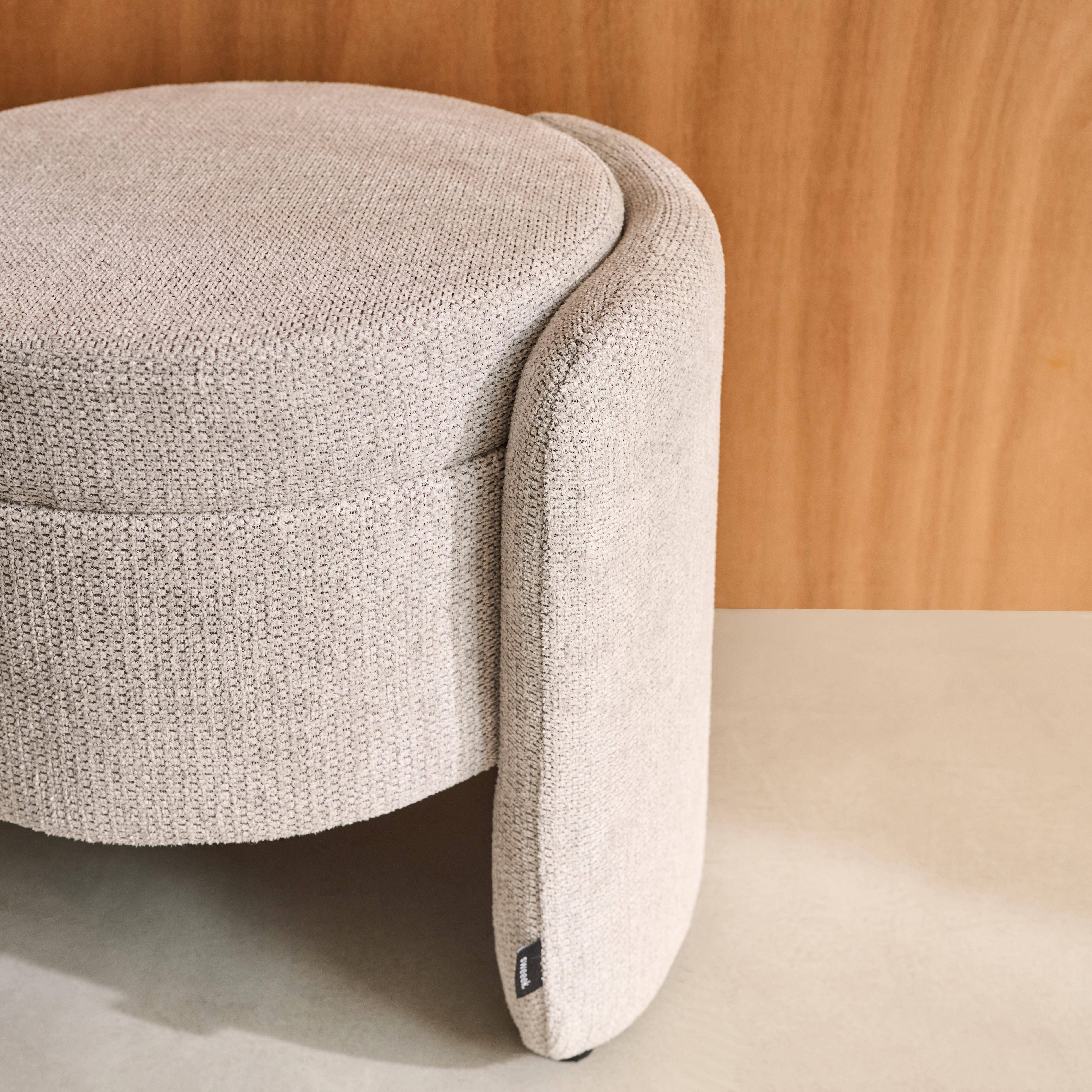 Sgabello contenitore contemporaneo in tessuto, Kalo, Grigio chiaro, 53x43x45 cm,sweeek,Photo5