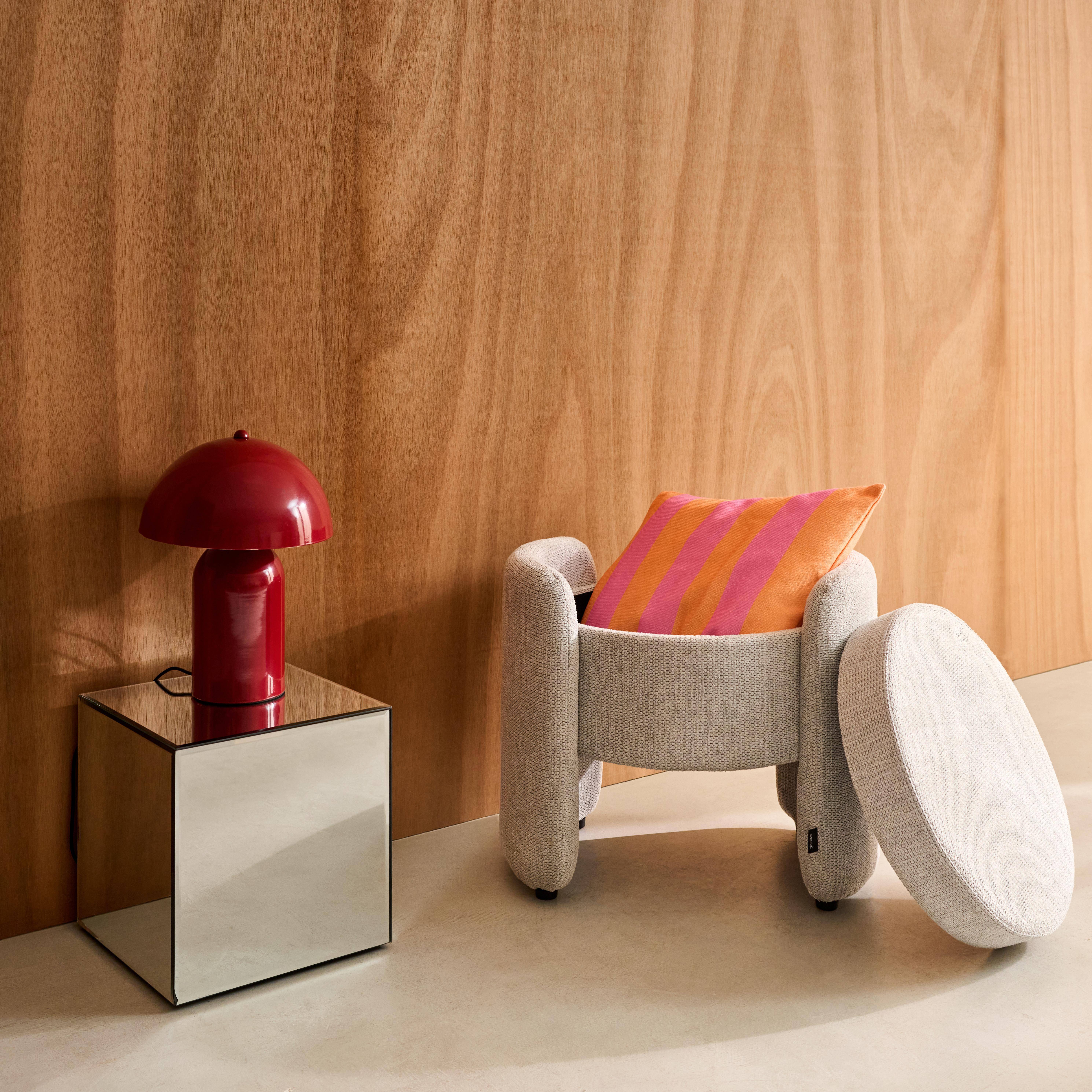 Sgabello contenitore contemporaneo in tessuto, Kalo, Grigio chiaro, 53x43x45 cm,sweeek,Photo4