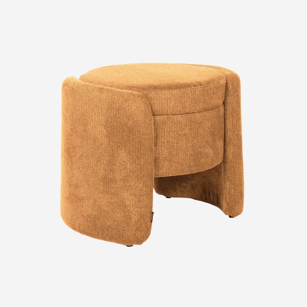 Tabouret coffre contemporain tissu terracotta