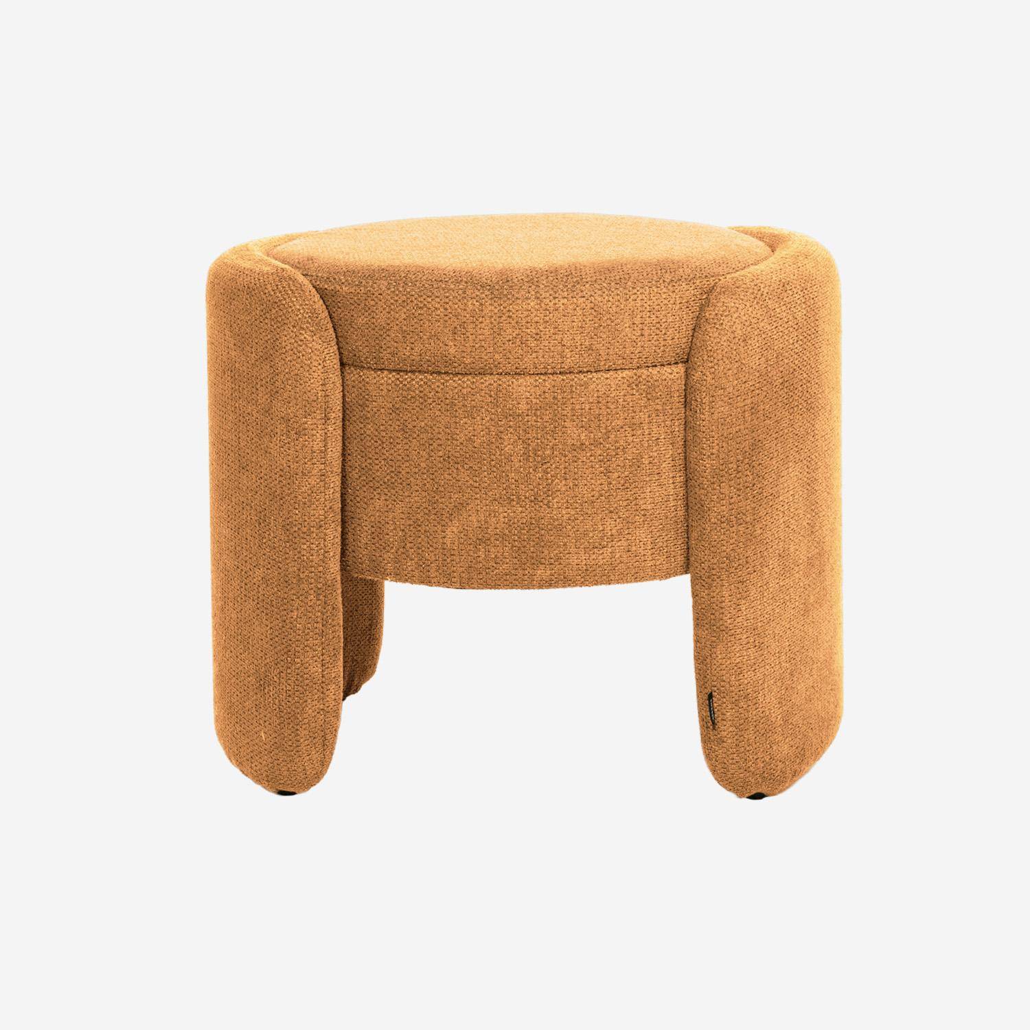 Tabouret coffre contemporain tissu terracotta, L 53 x P 43 x H 45cm - Kalo Photo2