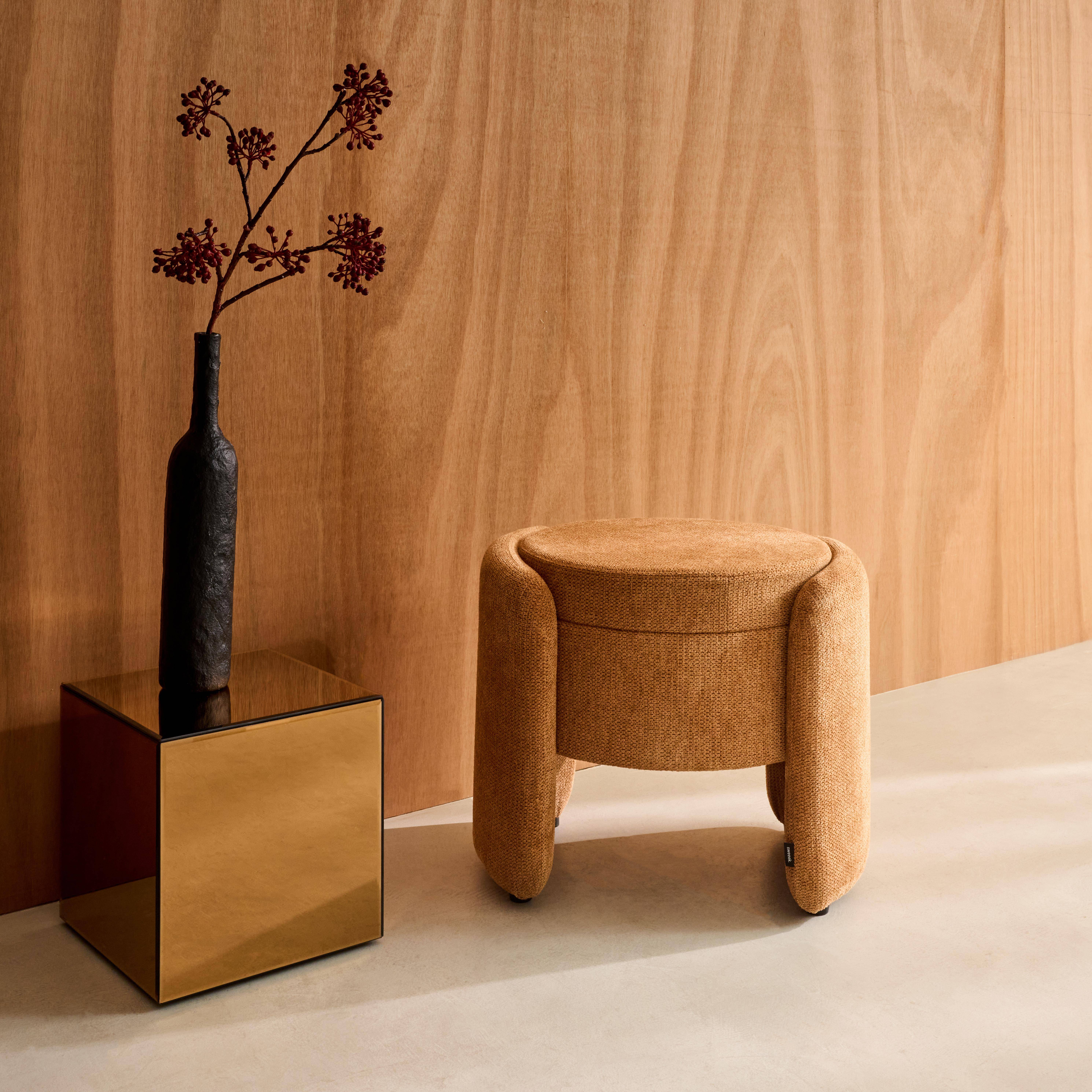 Sgabello contenitore contemporaneo in tessuto, Kalo, Terracotta, 53x43x45 cm,sweeek,Photo1