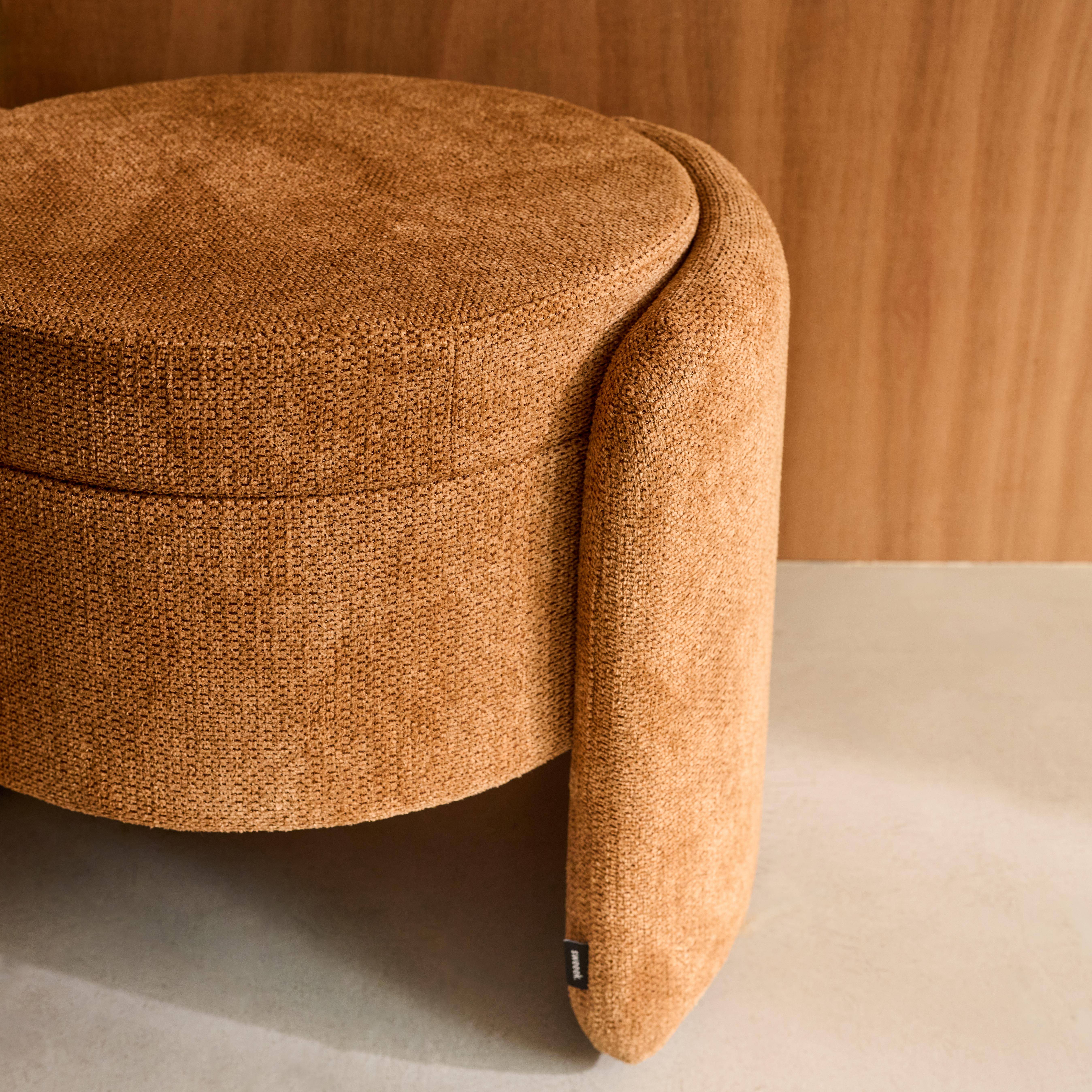 Sgabello contenitore contemporaneo in tessuto, Kalo, Terracotta, 53x43x45 cm Photo6