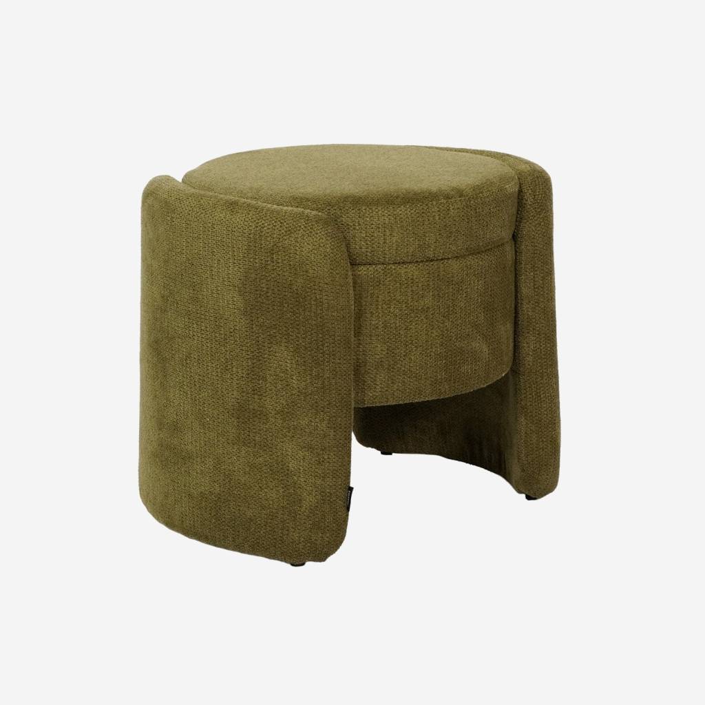Tabouret coffre contemporain tissu kaki