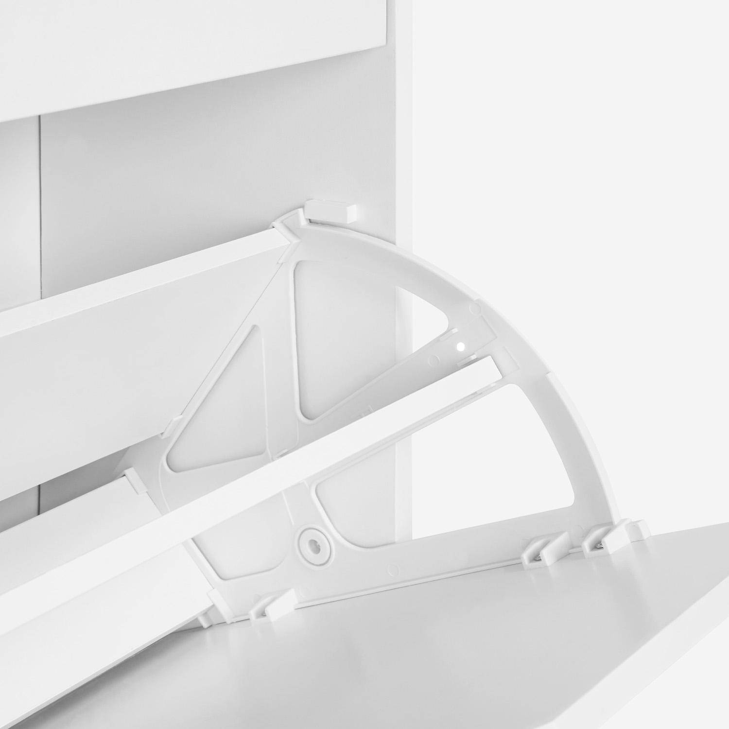 Scarpiera decorativa in legno con 3 cassetti, Shooz, Bianco, 60x23.5x119.5 cm,sweeek,Photo3