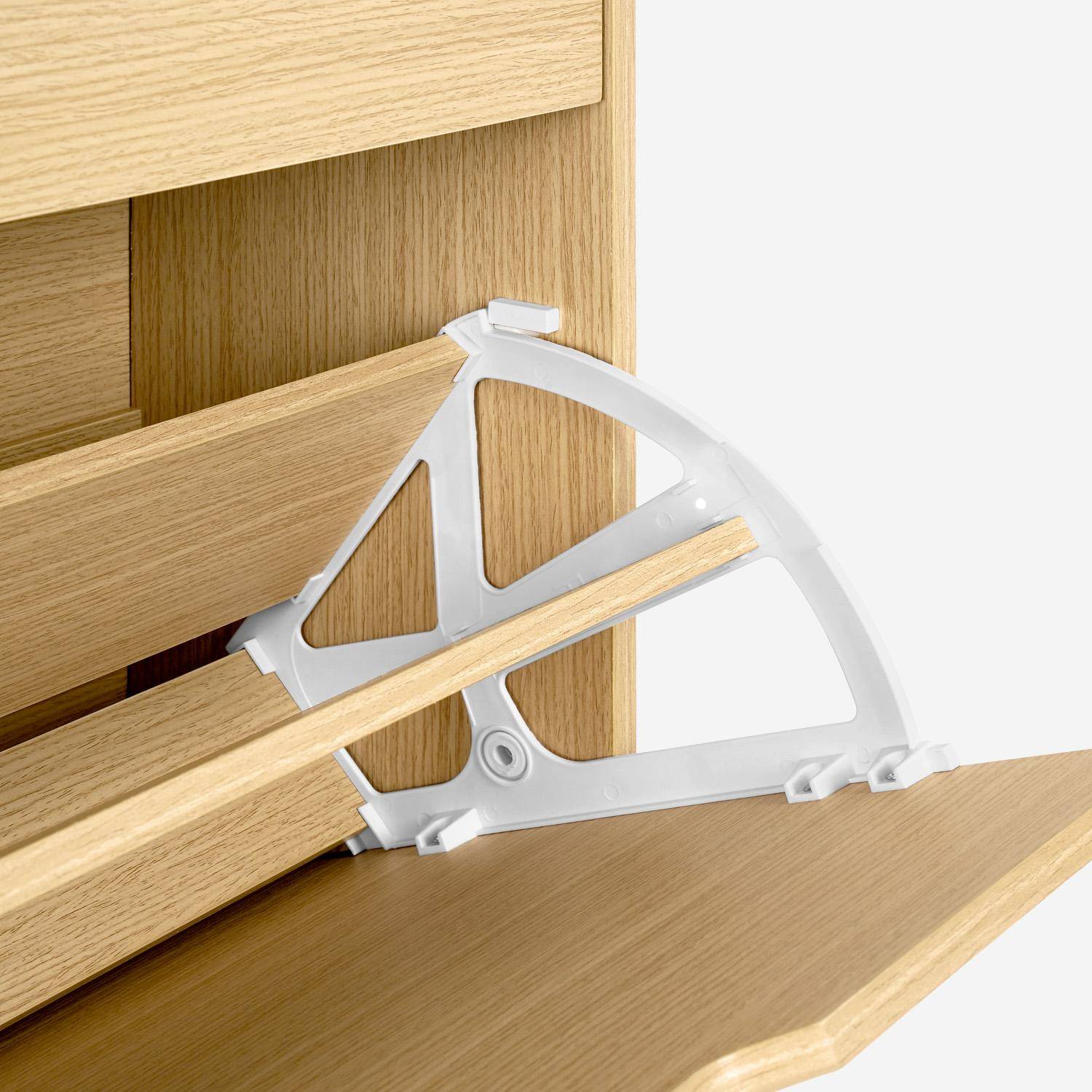 Sapateira decorativa em madeira com 3 gavetas, Shooz, Carvalho, 60x23.5x119.5 cm,sweeek,Photo4