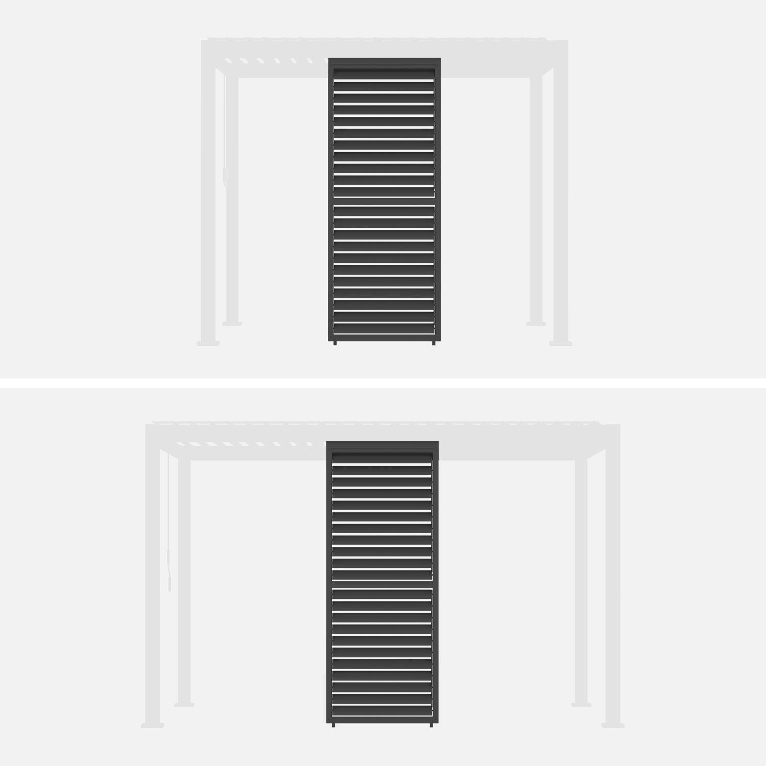 Persiana com lâminas ajustáveis 100cm para pérgola bioclimática Triomphe Antracite - 93x11x238.65 cm Photo8