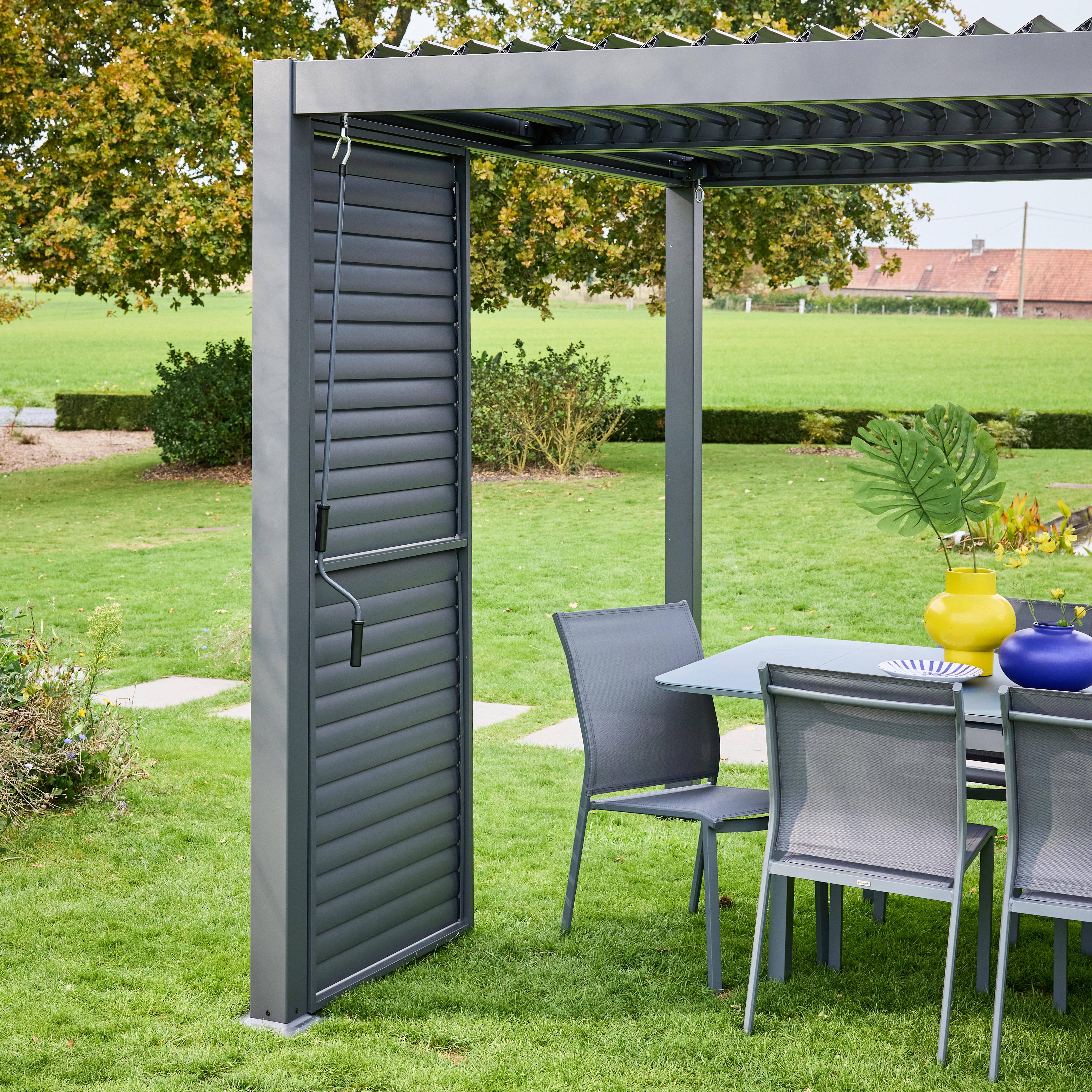 Persiana com lâminas ajustáveis 100cm para pérgola bioclimática Triomphe Antracite - 93x11x238.65 cm,sweeek,Photo1