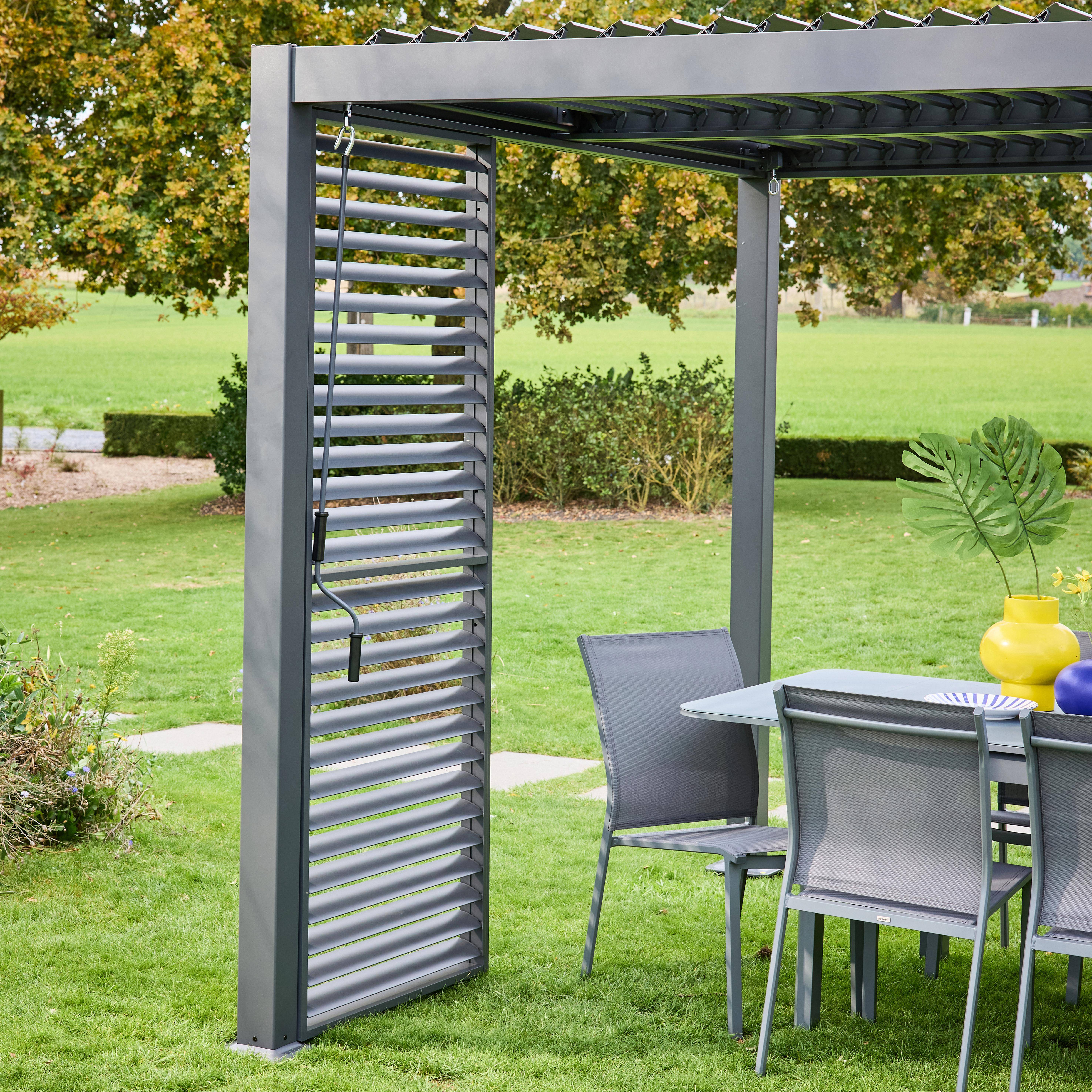 Persiana com lâminas ajustáveis 100cm para pérgola bioclimática Triomphe Antracite - 93x11x238.65 cm Photo4