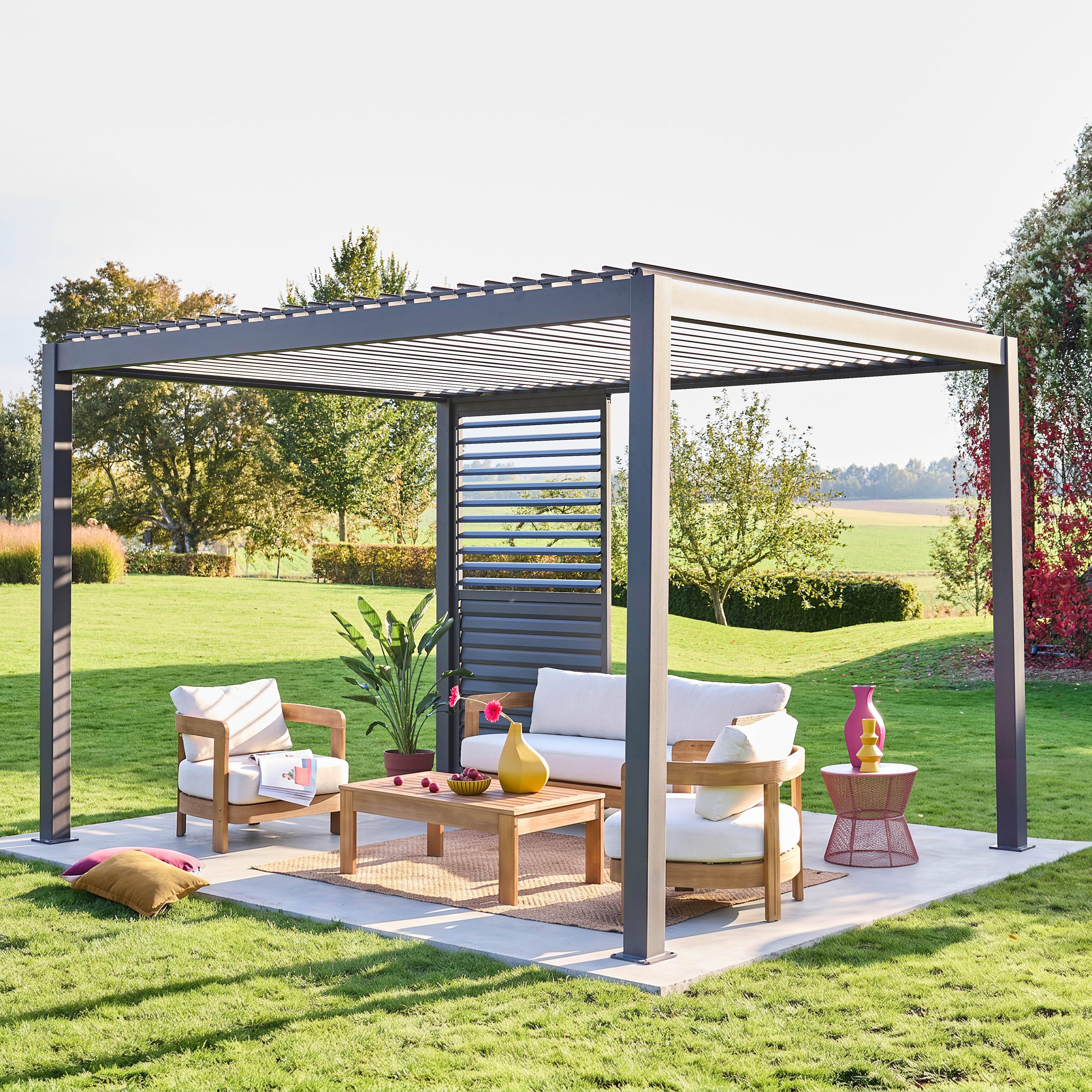 Adjustable louver panel 130cm for Triomphe pergola 4x3m anthracite Photo3