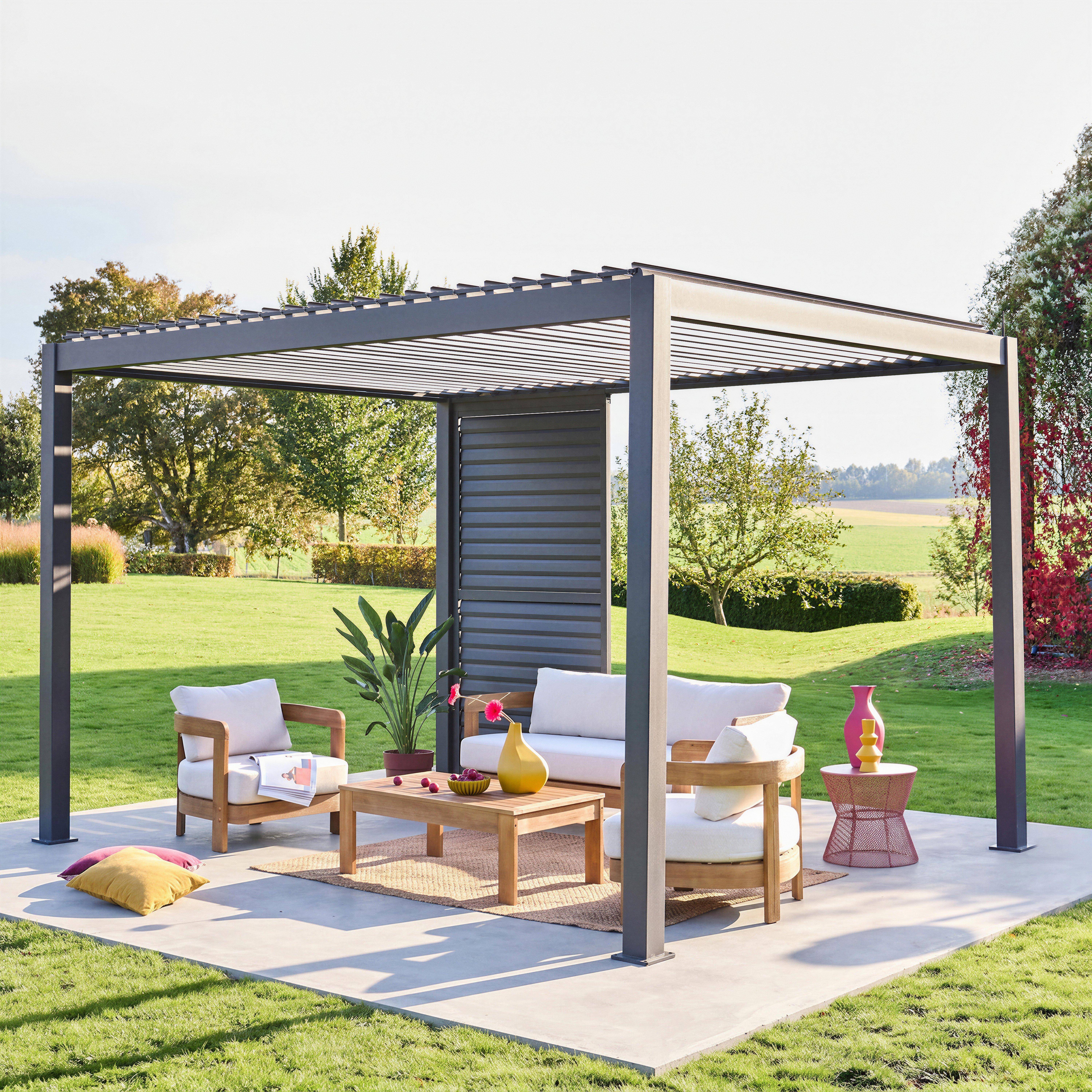 Adjustable louver panel 130cm for Triomphe pergola 4x3m anthracite,sweeek,Photo4