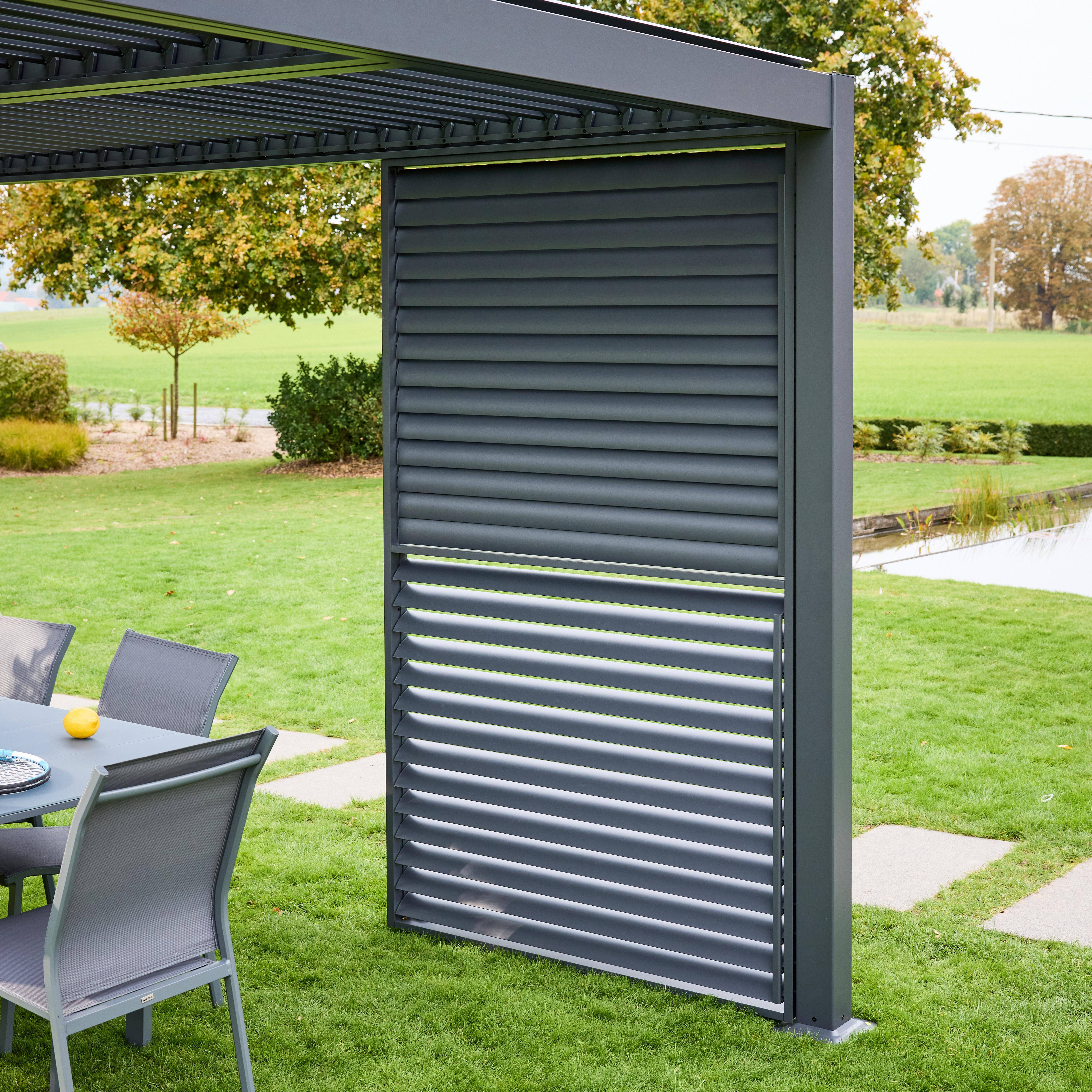 Persiana con lamas orientables de 130cm para pérgola bioclimática 3x4m Triomphe Antracita - 123.5x11x238.65 cm Photo6