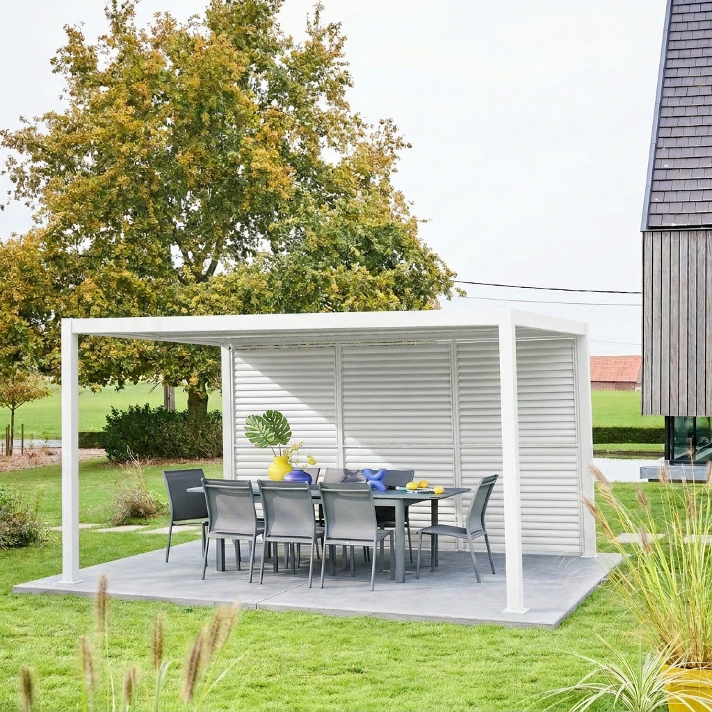 Adjustable louver panel 130cm for Triomphe pergola 4x3m white Photo1