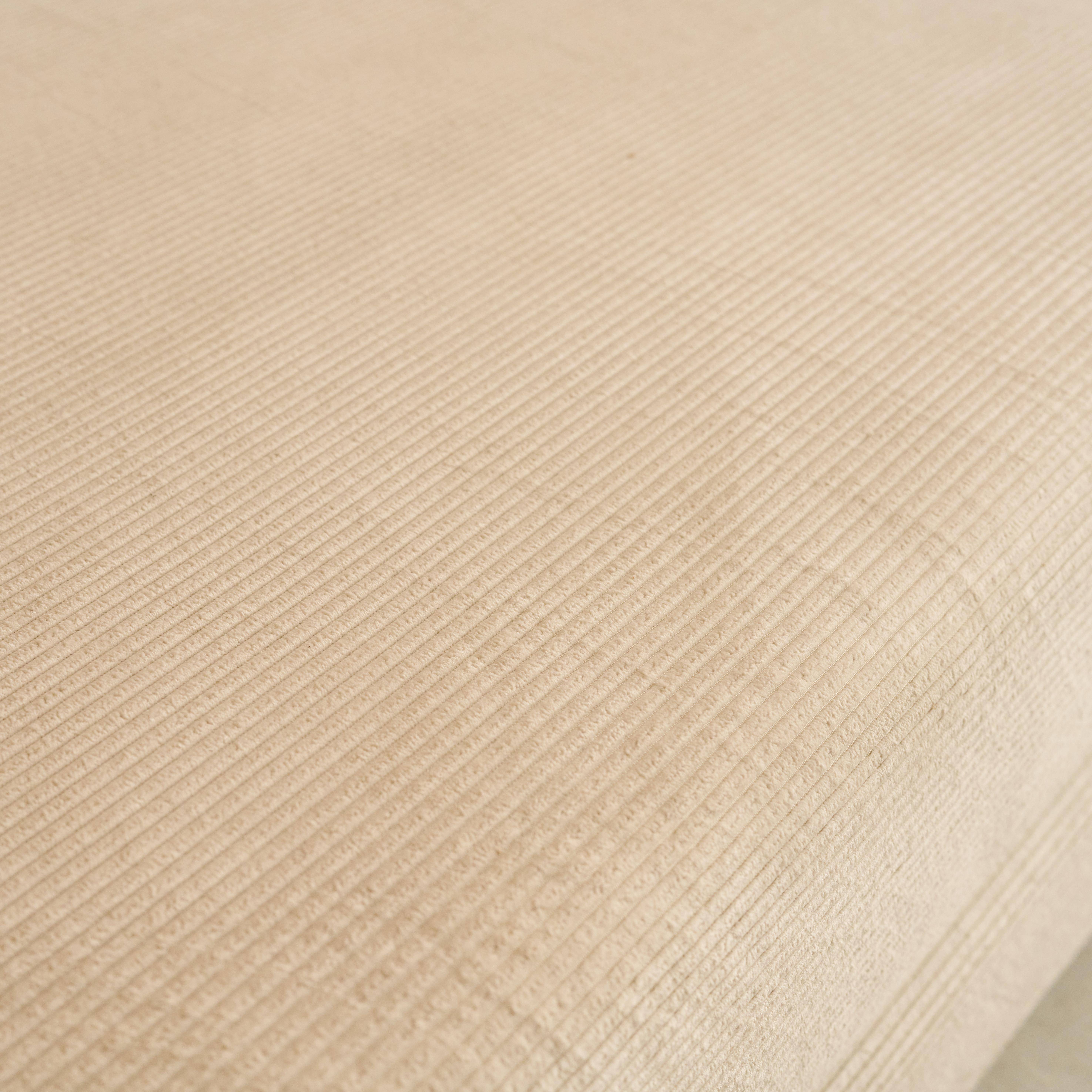 Vintage slaapbank driezits in corduroy met chromen frame gebroken wit 200x100x72cm - Seventies Photo3