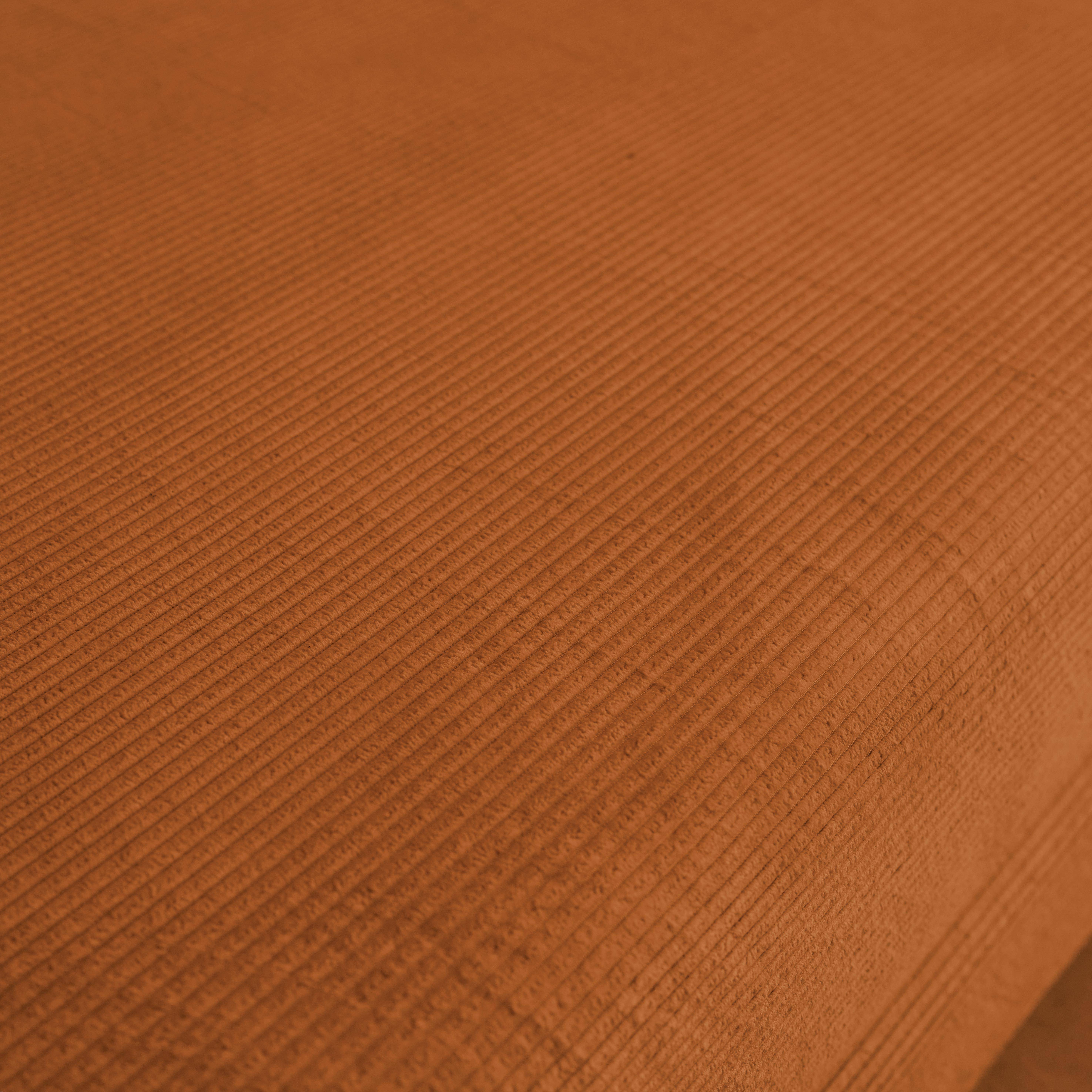 Sofá cama con futón plegable en pana y estructura cromada, 3 plazas, Seventies, Terracotta, 200x100x72 cm Photo2