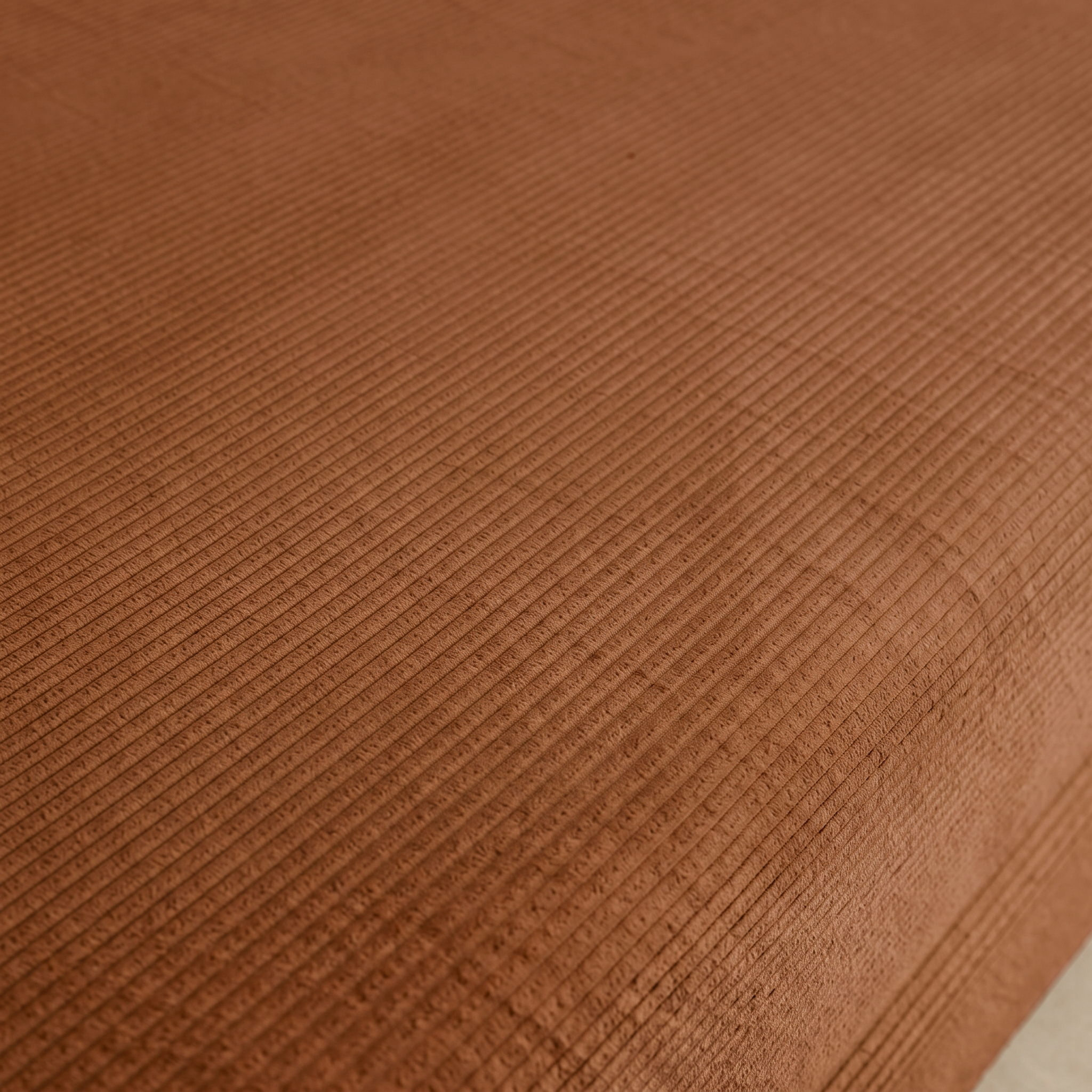 Vintage slaapbank driezits in corduroy met chromen frame terracotta 200x100x72cm - Seventies,sweeek,Photo3
