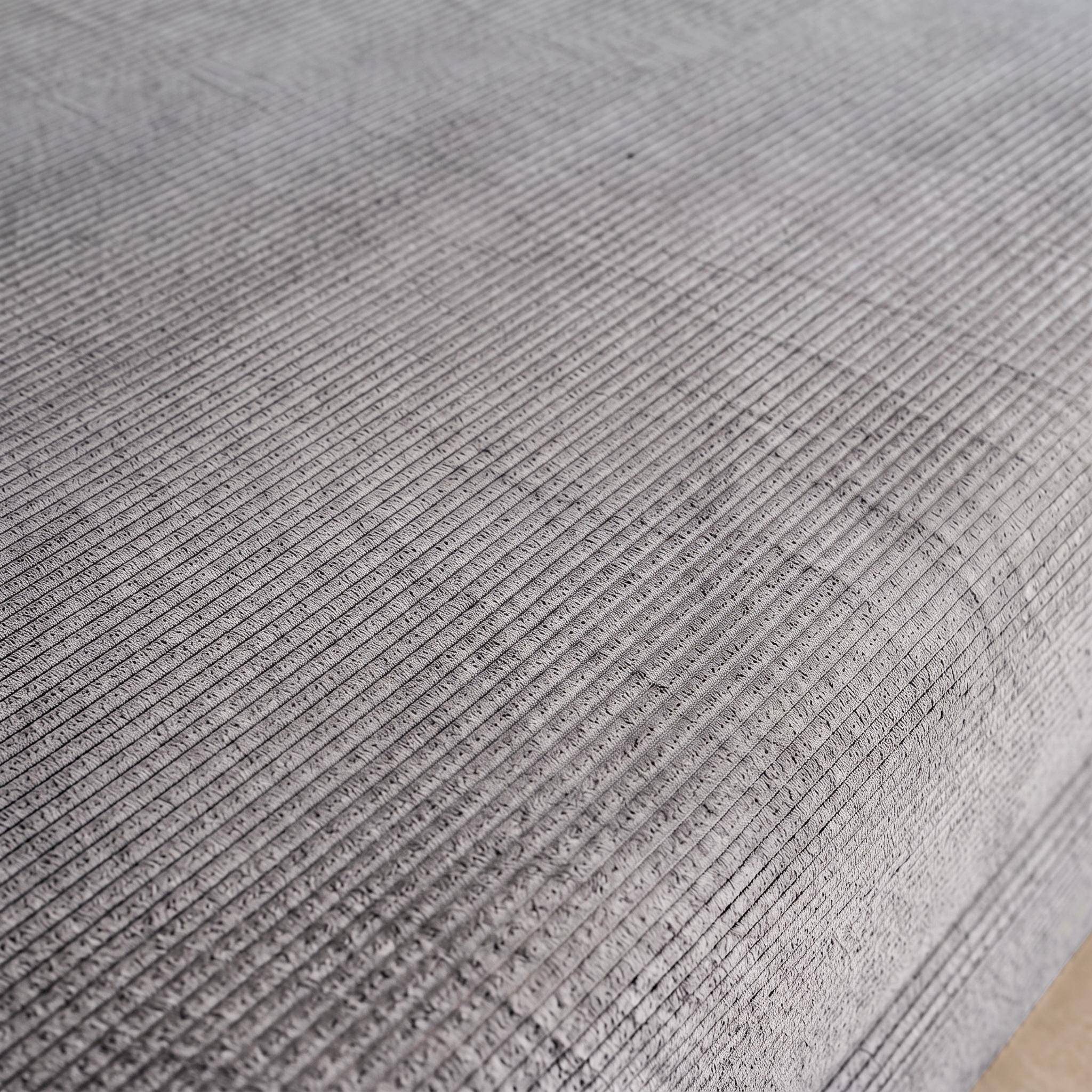 Vintage slaapbank driezits in corduroy met chromen frame lichtgrijs 200x100x72cm - Seventies Photo3