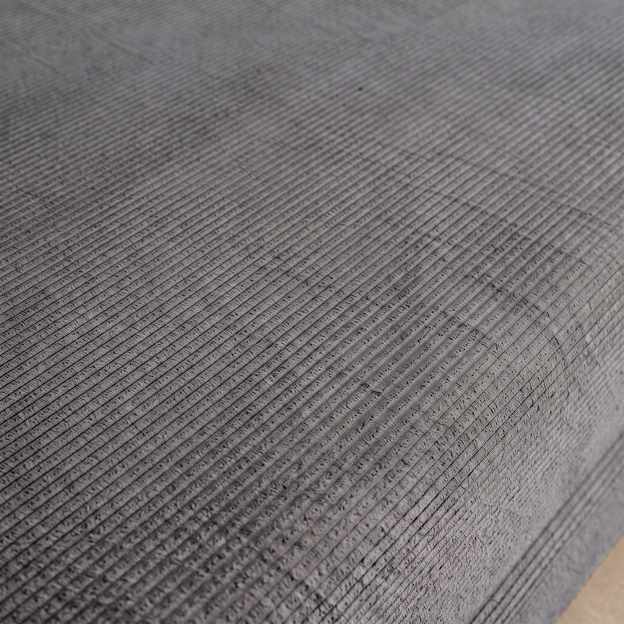 Vintage slaapbank driezits in corduroy met chromen frame grijs 200x100x72cm - Seventies,sweeek,Photo3