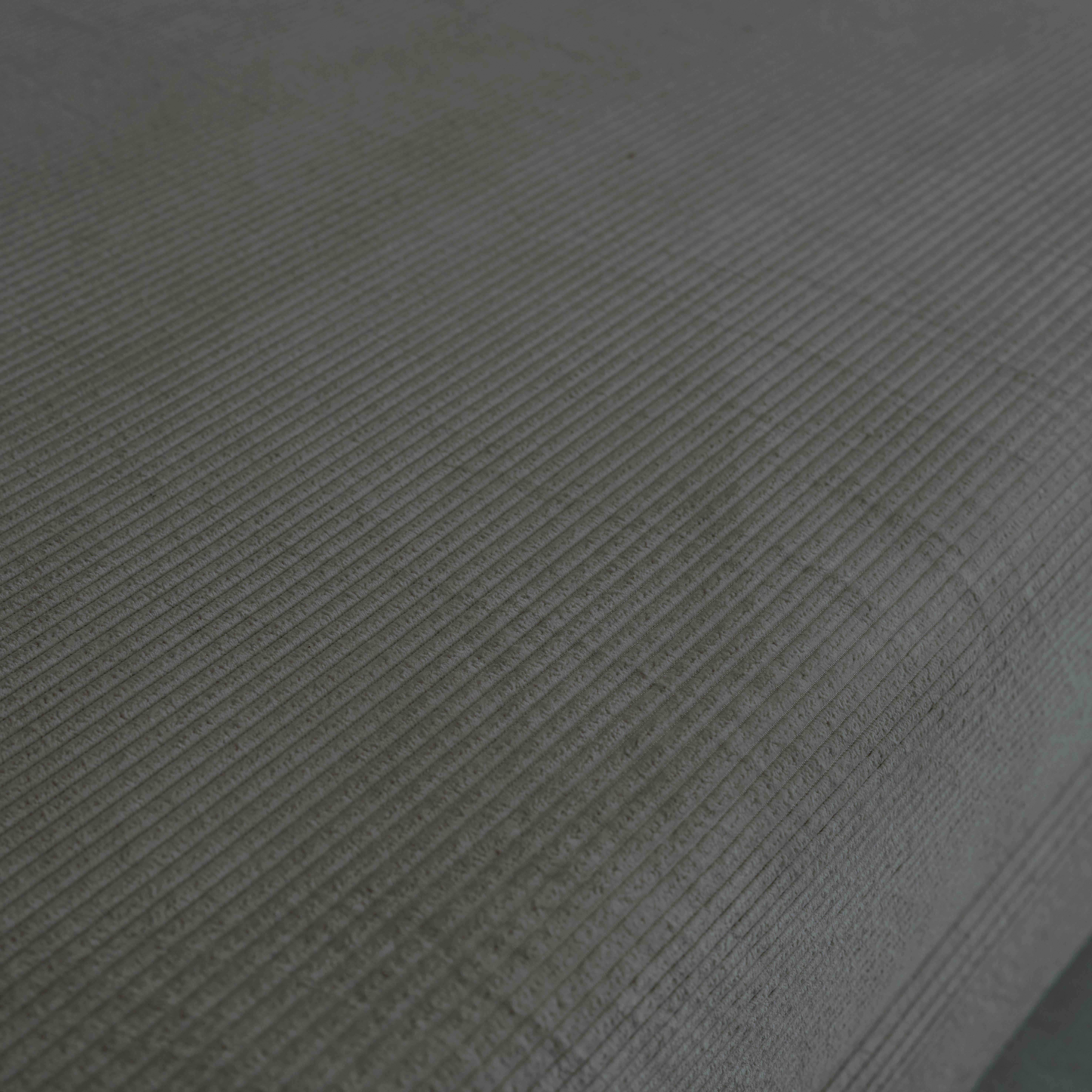 Canapé vintage convertible 3 places en velours côtelé gris et armatures chromées L 200 x P 100 x H 72cm - Seventies Photo3