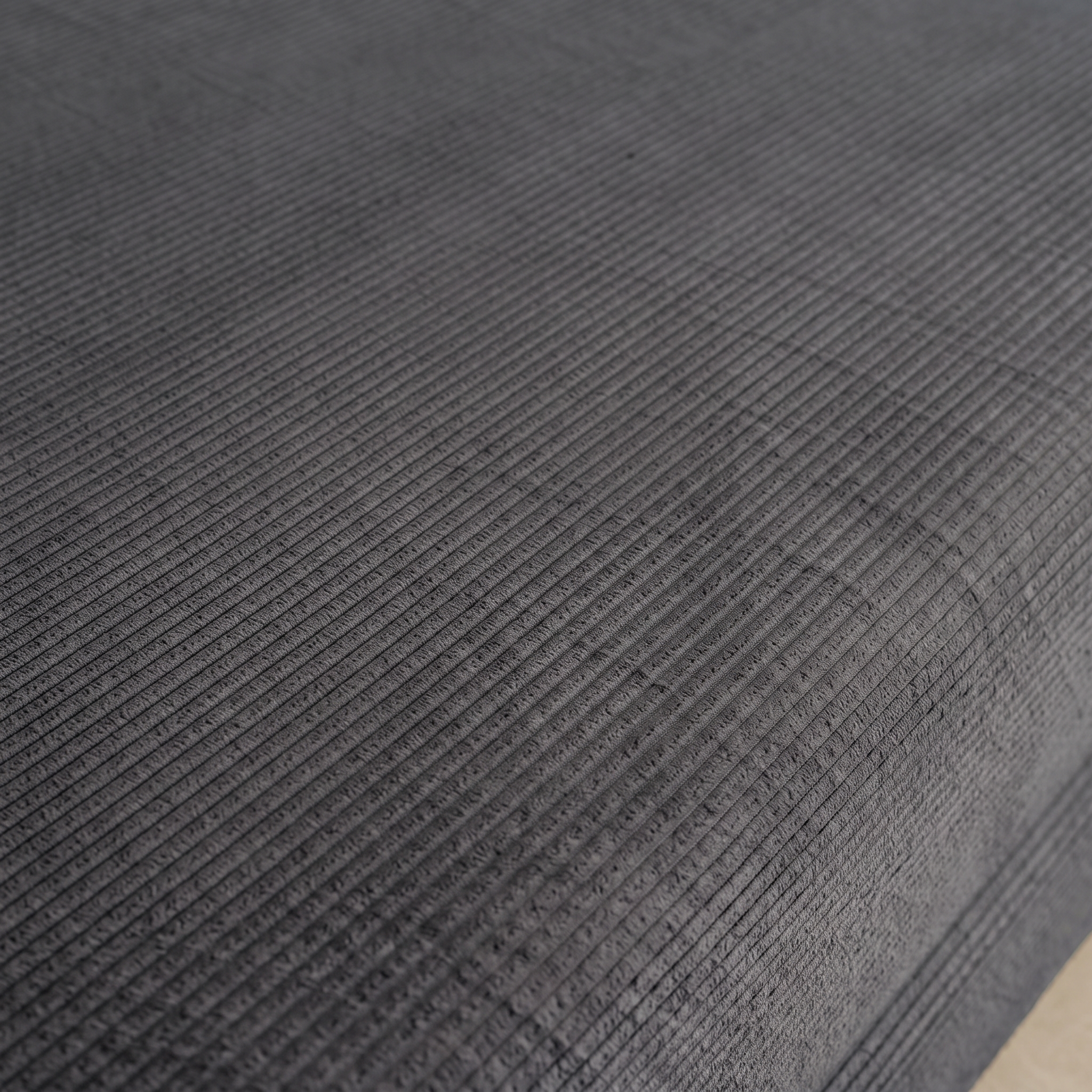 Vintage slaapbank driezits in corduroy met chromen frame antraciet 200x100x72cm - Seventies,sweeek,Photo3