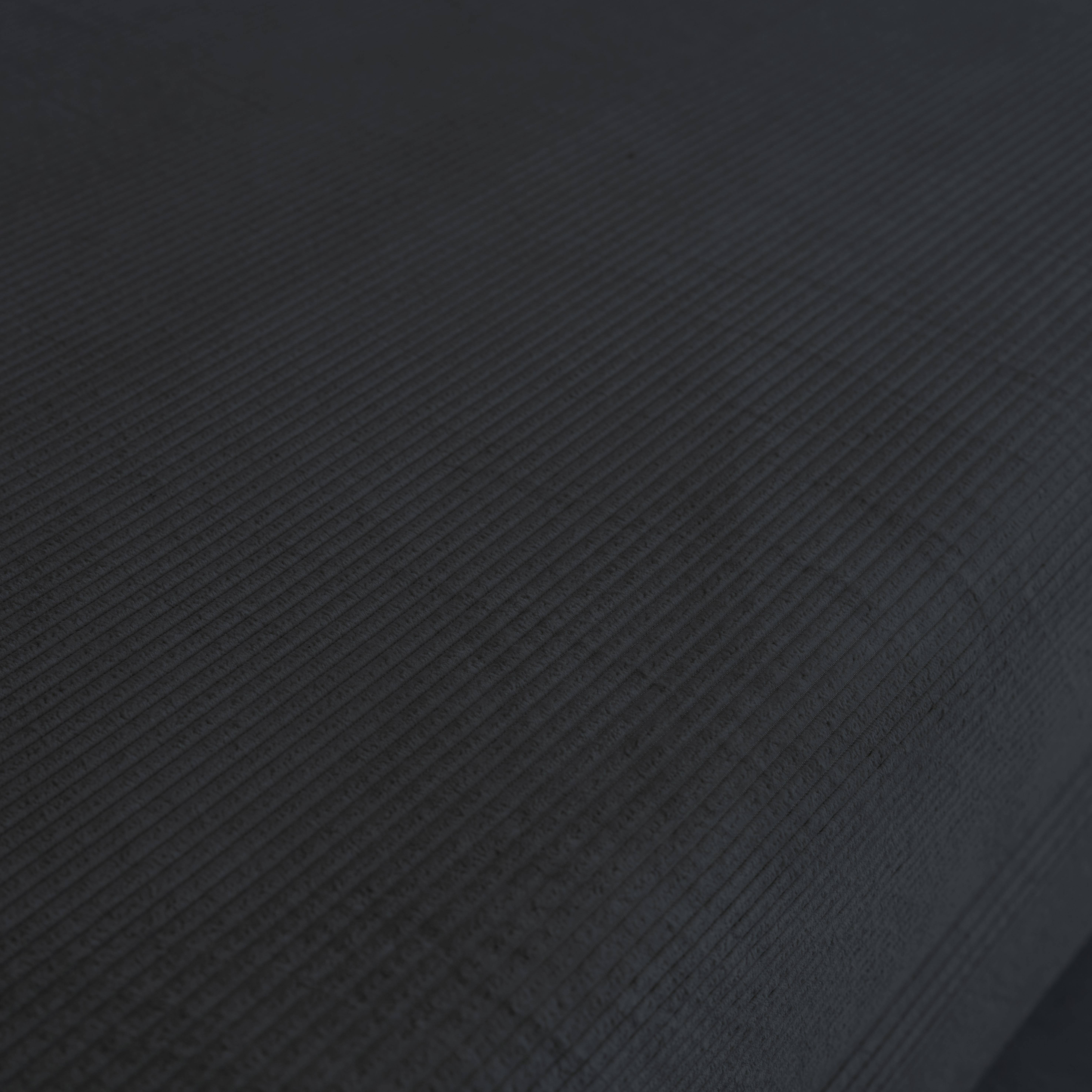 Canapé vintage convertible 3 places en velours côtelé anthracite et armatures chromées L 200 x P 100 x H 72cm - Seventies Photo3