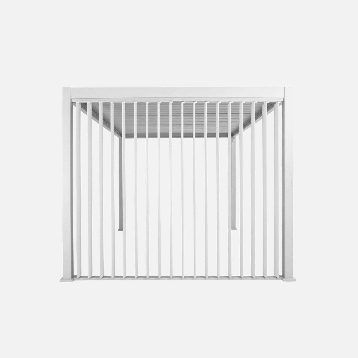 Panneau vertical à lames orientables 3m pour pergola aluminium blanc Photo2