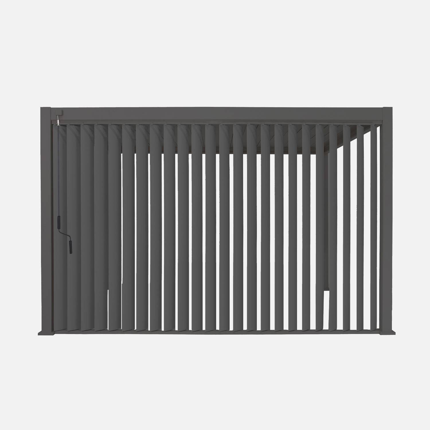 Panel de 4m con lamas orientables para pérgola bioclimática Antracita - 370.2x10x231.9 cm,sweeek,Photo2