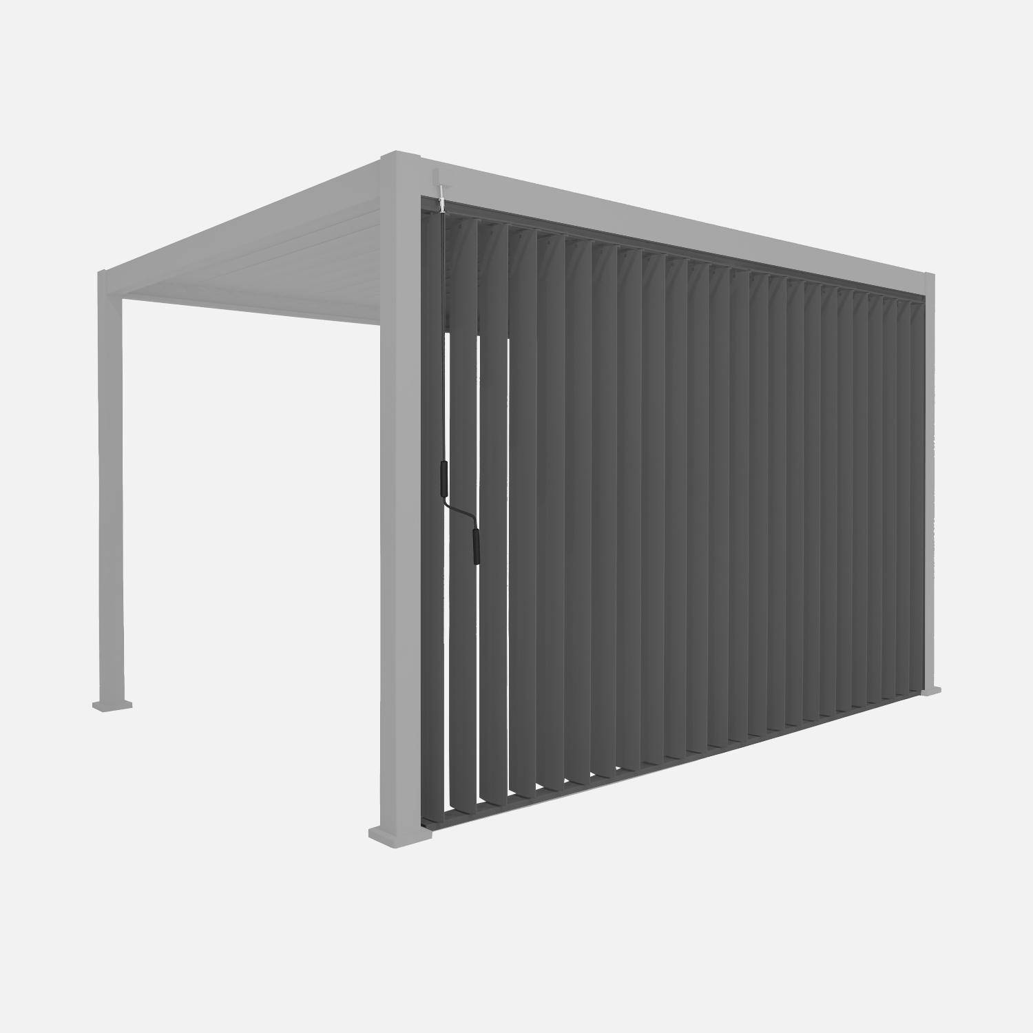 Panneau vertical à lames orientables 4m pour pergola aluminium anthracite Photo1