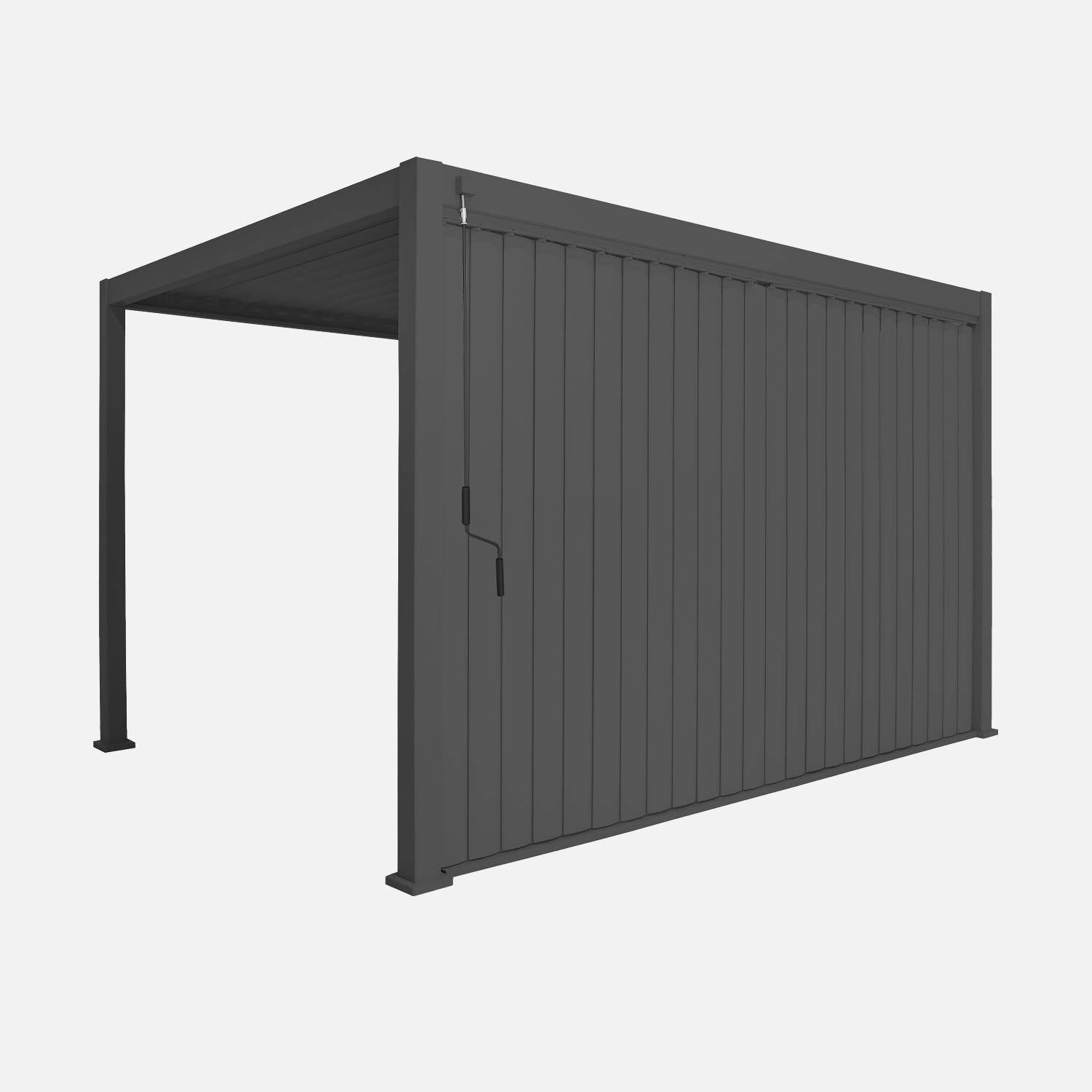 Panneau vertical à lames orientables 4m pour pergola aluminium anthracite Photo4