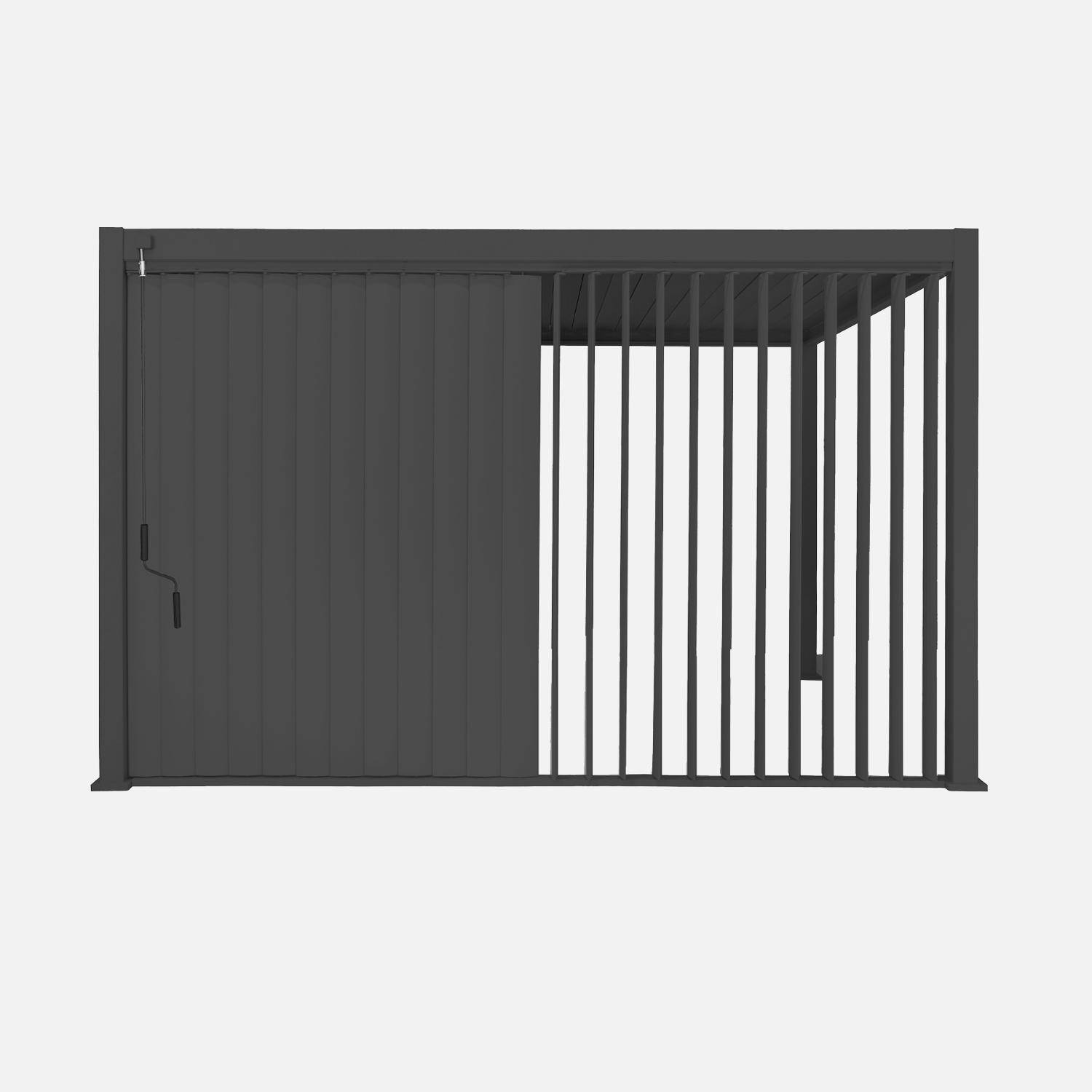 Panneau vertical à lames orientables 4m pour pergola aluminium anthracite Photo3