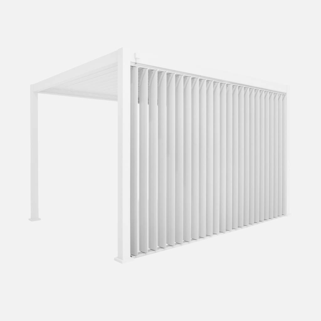 Panneau vertical lames orientables 4m pour pergola blanc