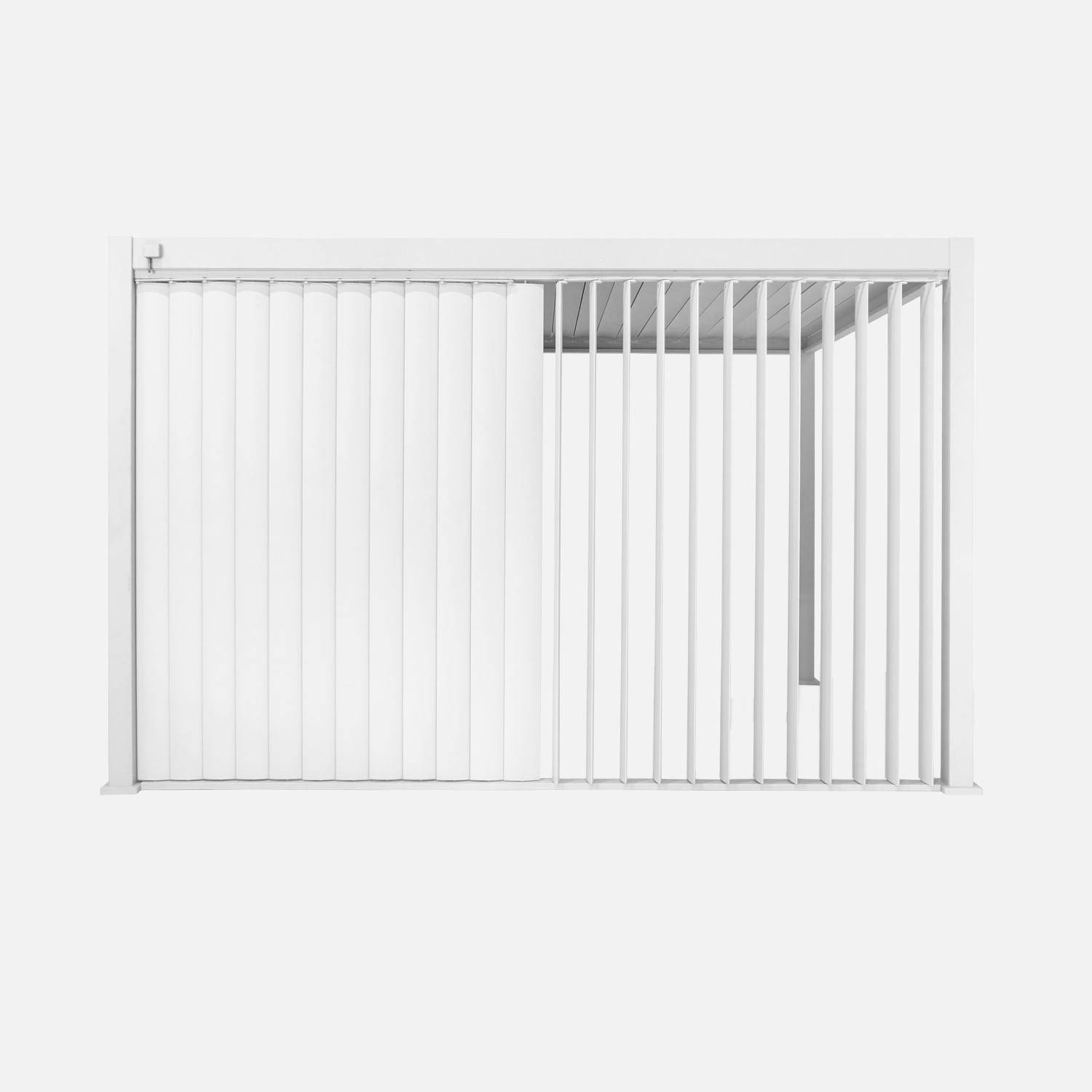 Verticaal paneel met verstelbare lamellen 4m voor pergola 4x3m Triomphe aluminium wit,sweeek,Photo4
