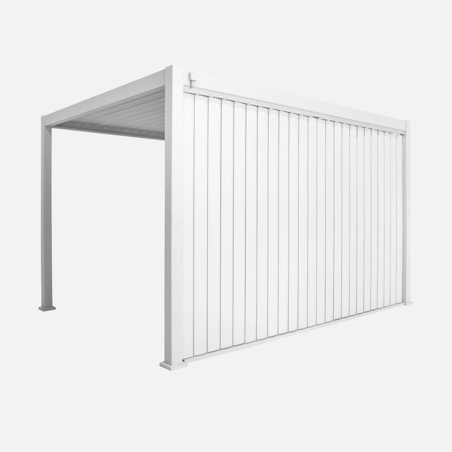 Panneau vertical à lames orientables 4m pour pergola aluminium blanc,sweeek,Photo4