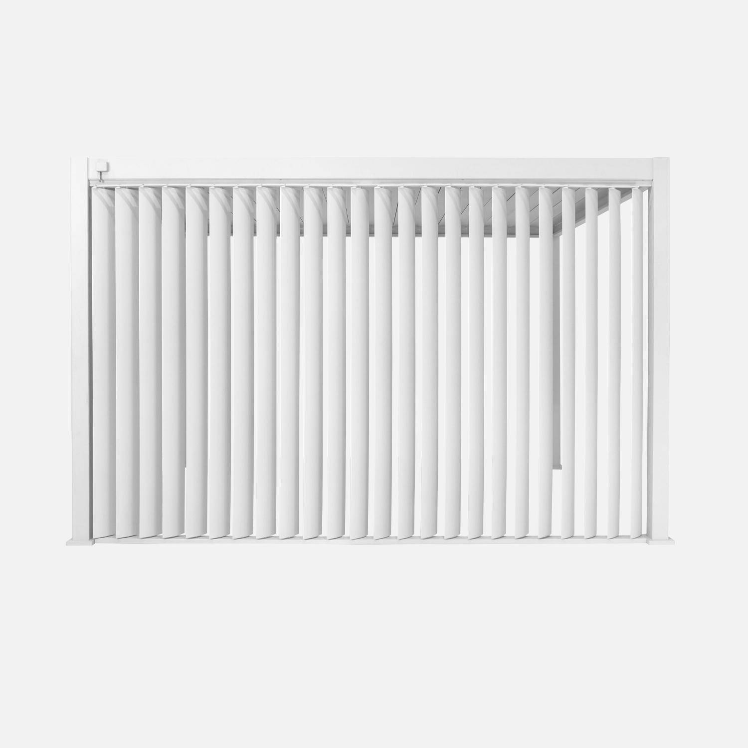 Panneau vertical à lames orientables 4m pour pergola aluminium blanc Photo2