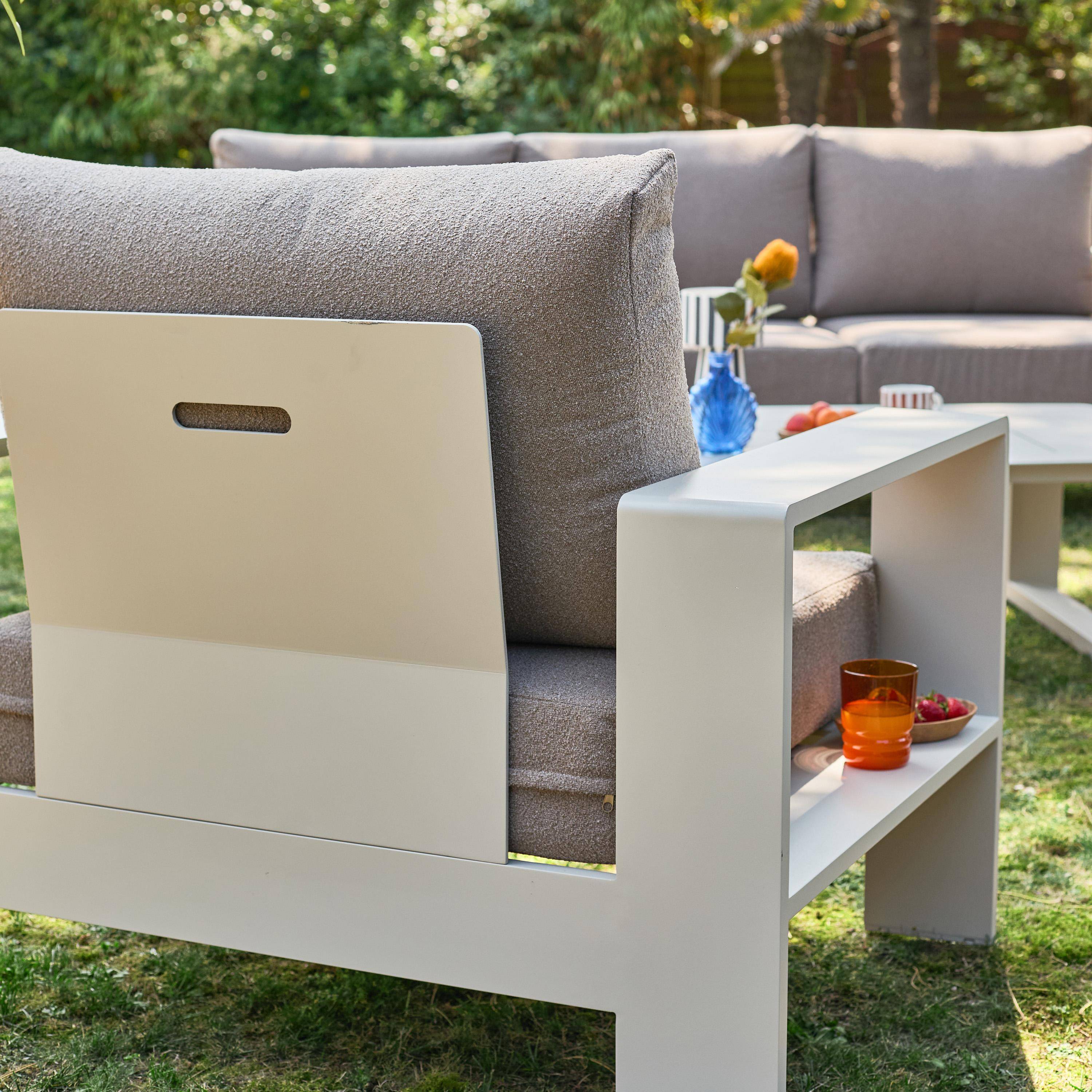 Loungeset voor 5 personen van aluminium beige en bruin - Alore Photo10