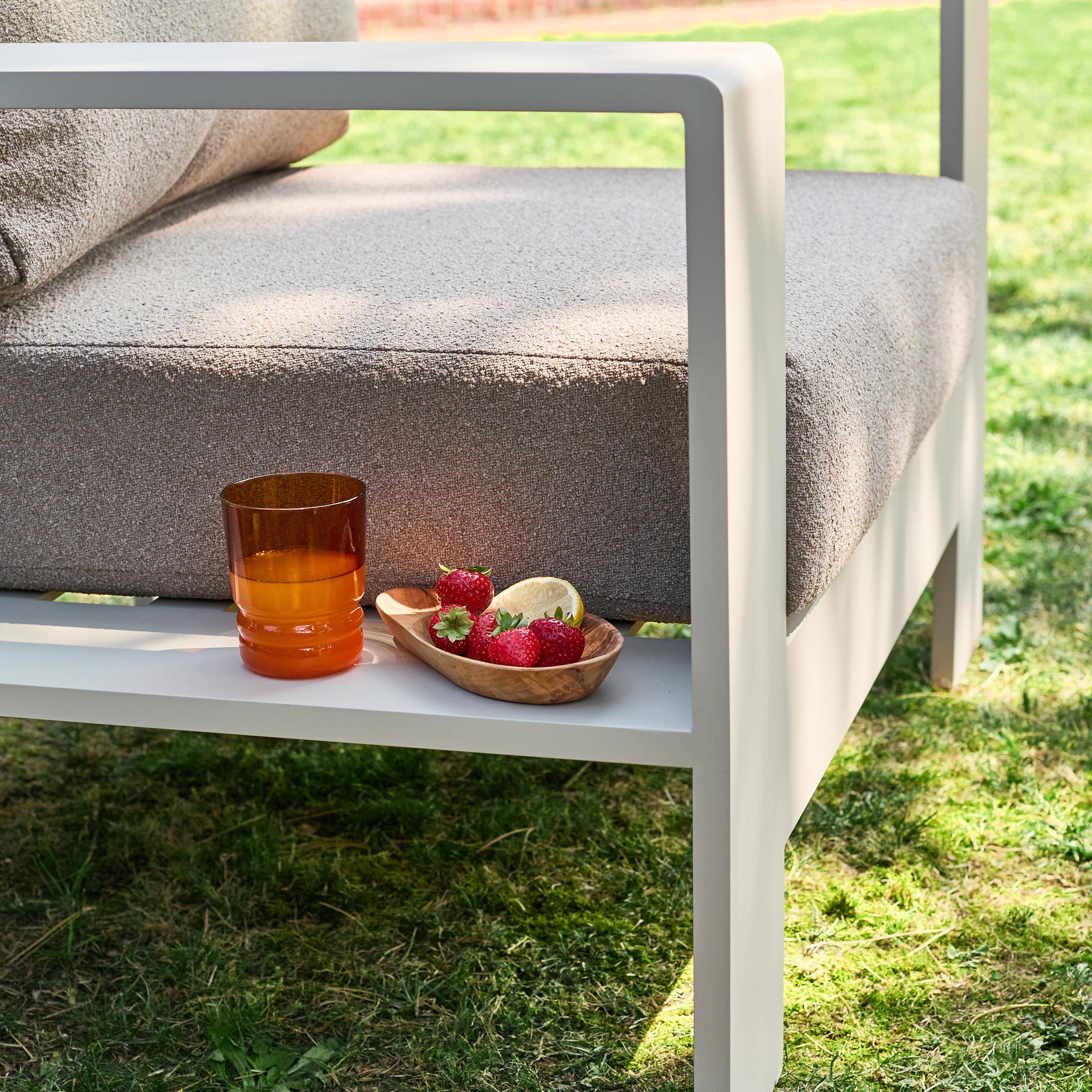 Loungeset voor 5 personen van aluminium beige en bruin - Alore Photo8