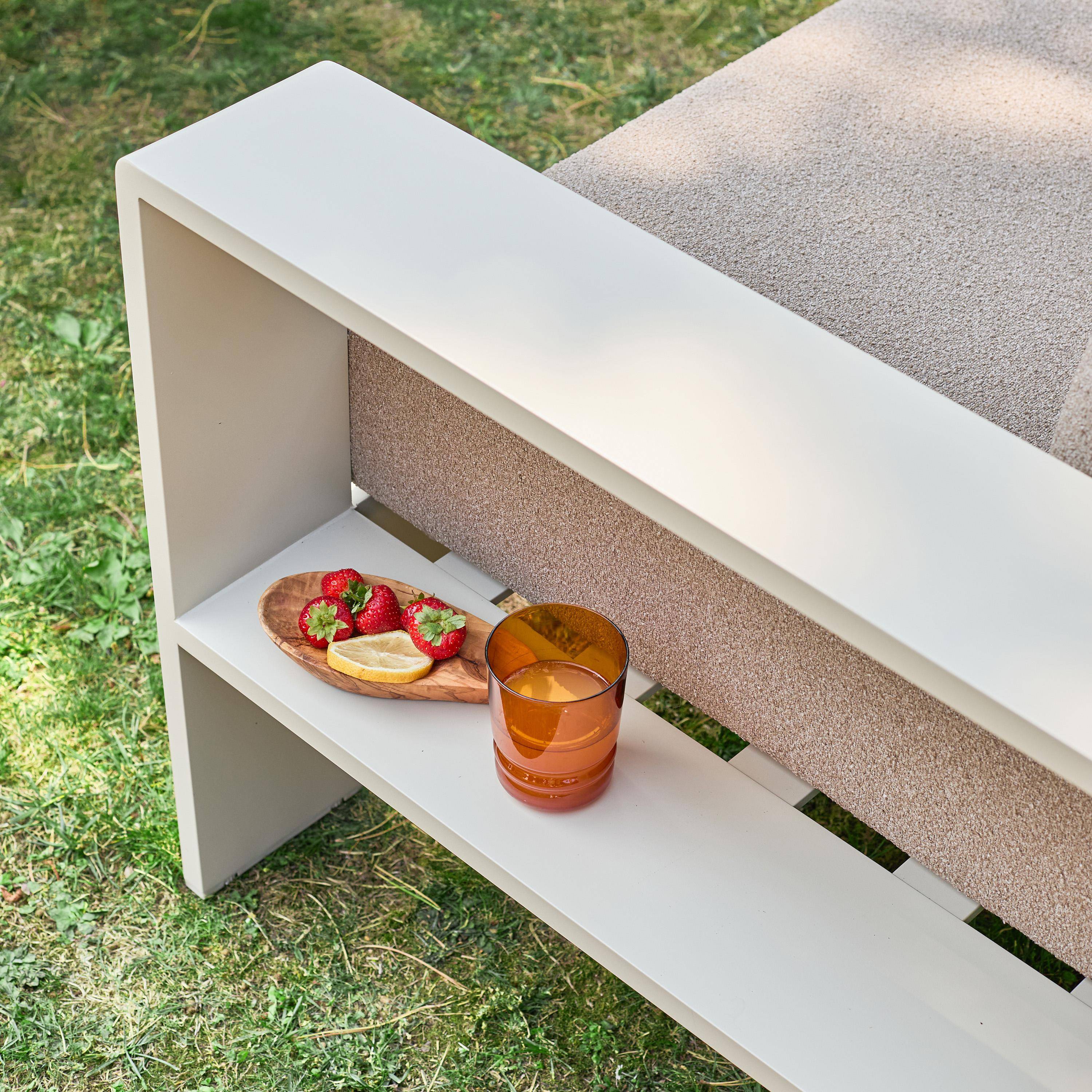 Loungeset voor 5 personen van aluminium beige en bruin - Alore,sweeek,Photo4