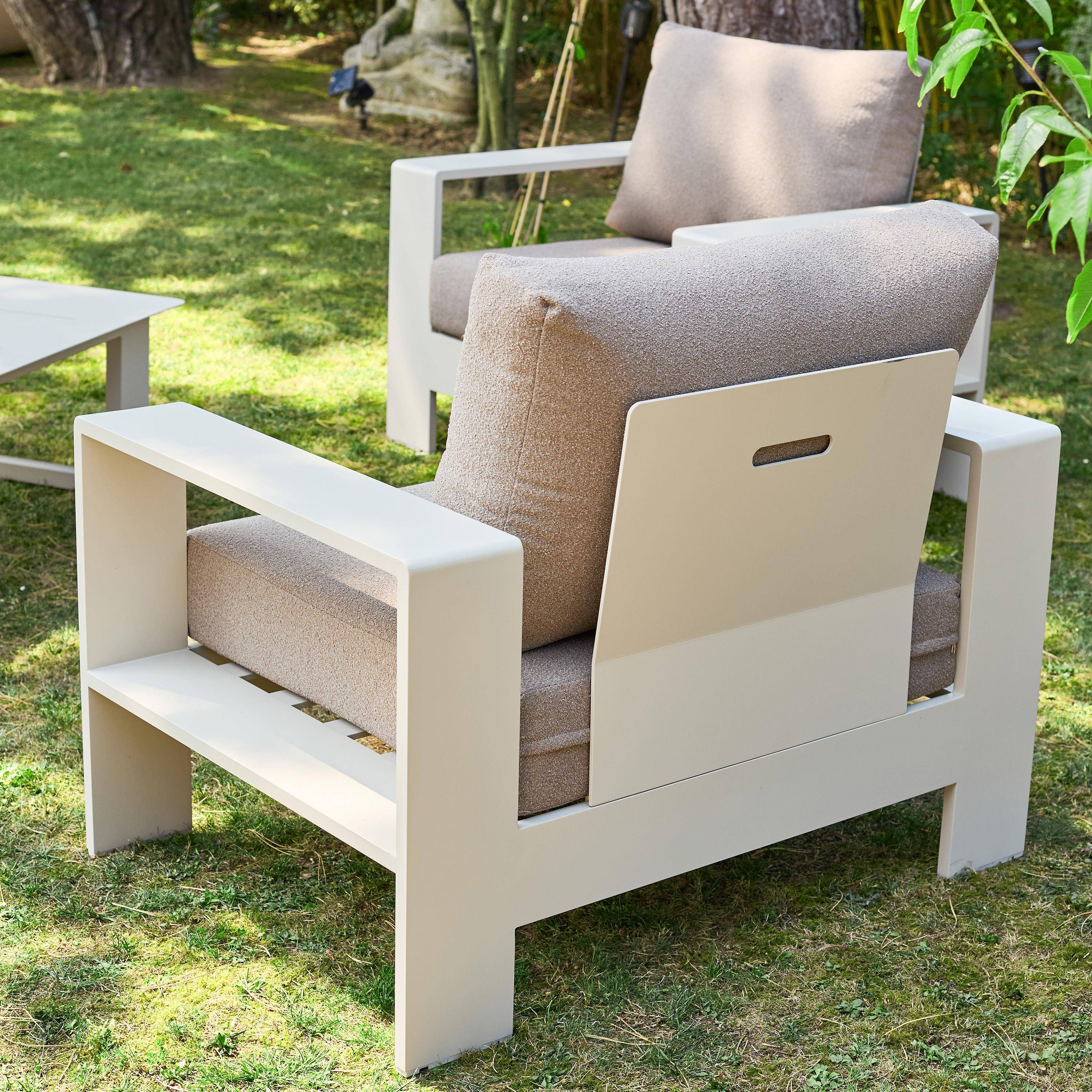 Loungeset voor 5 personen van aluminium beige en bruin - Alore Photo6