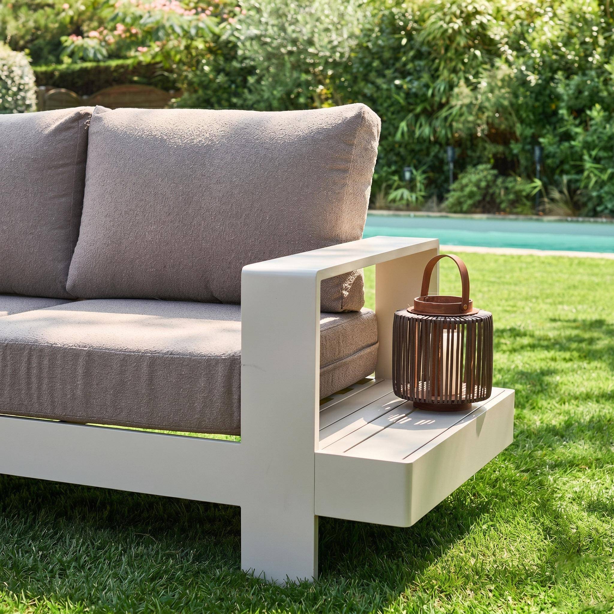 Conjunto de jardín de aluminio, 5 plazas Beige - 122x81.7x66 cm Photo7