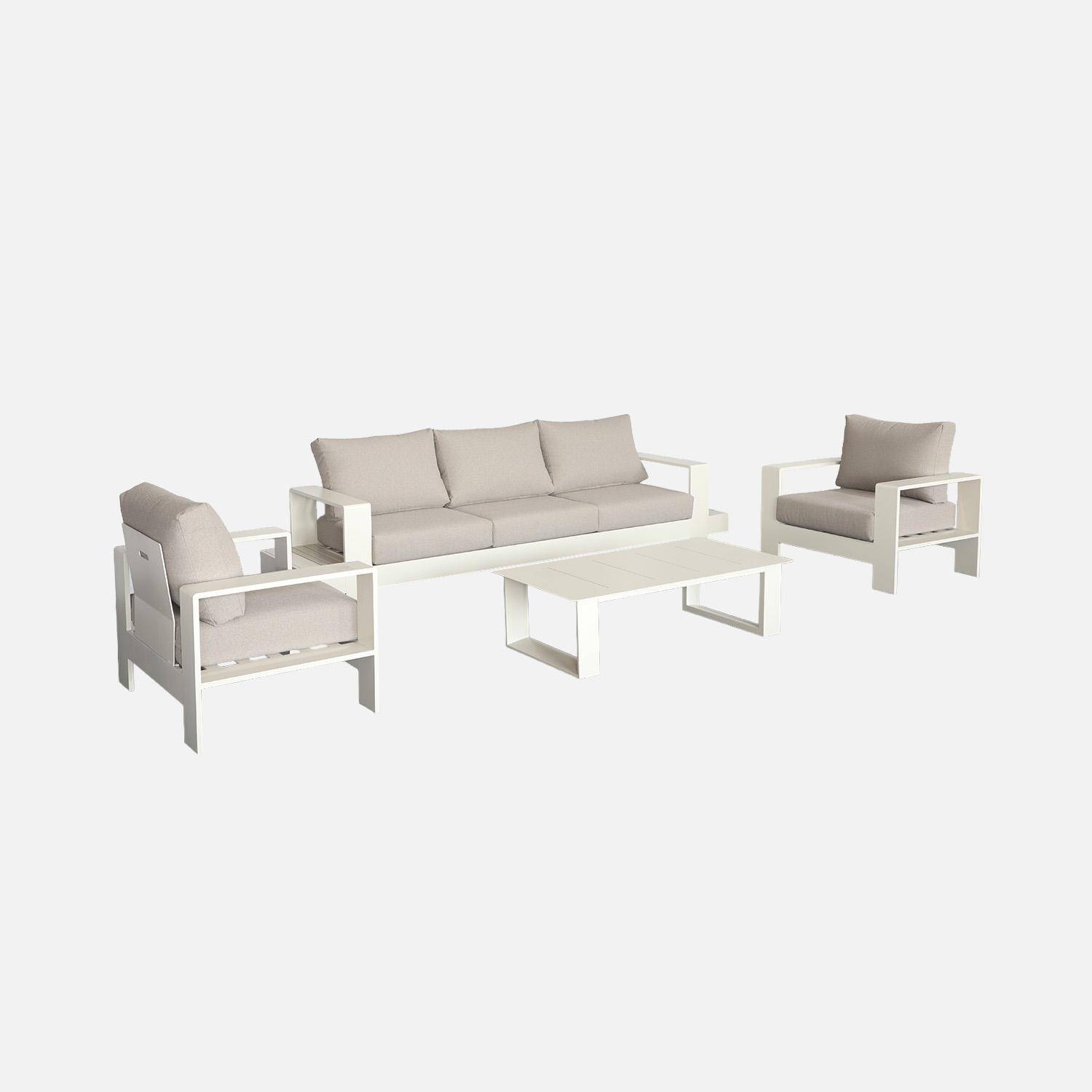 Loungeset voor 5 personen van aluminium beige en bruin - Alore,sweeek,Photo12