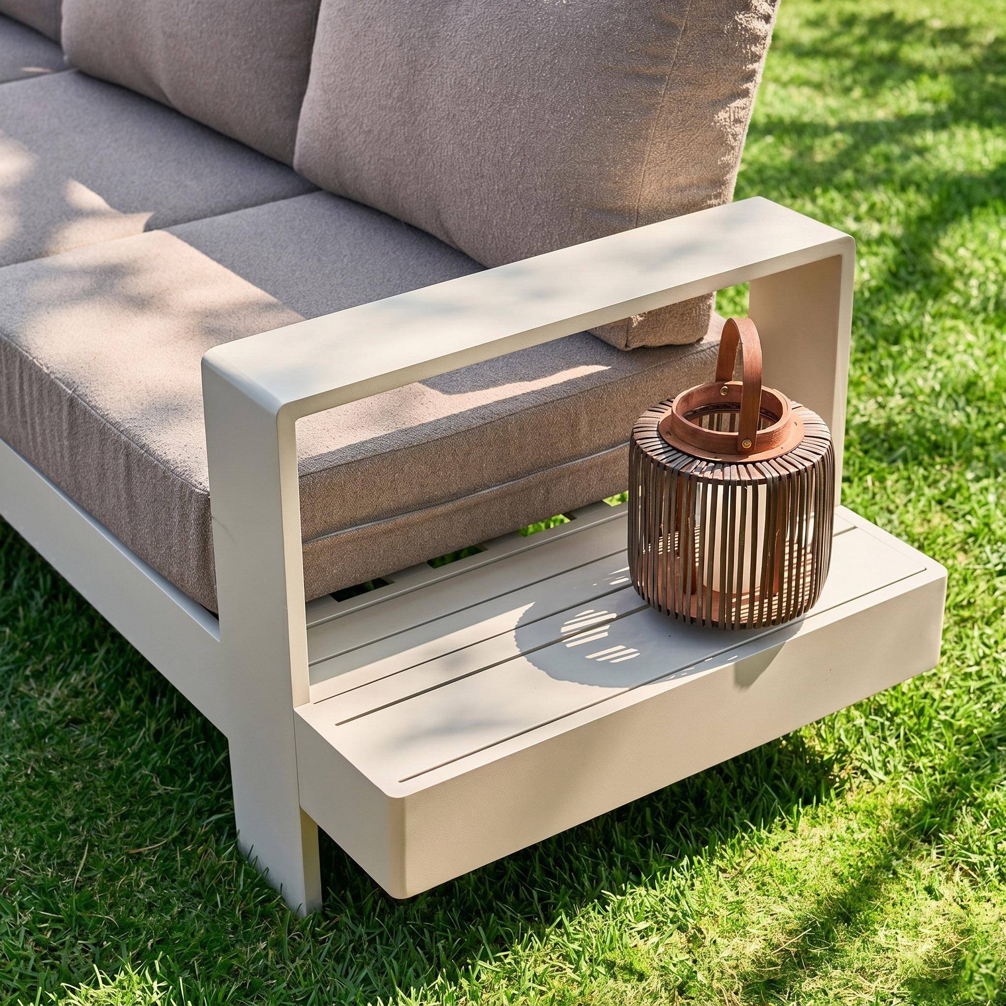 Conjunto de jardín de aluminio, 5 plazas Beige - 122x81.7x66 cm,sweeek,Photo9